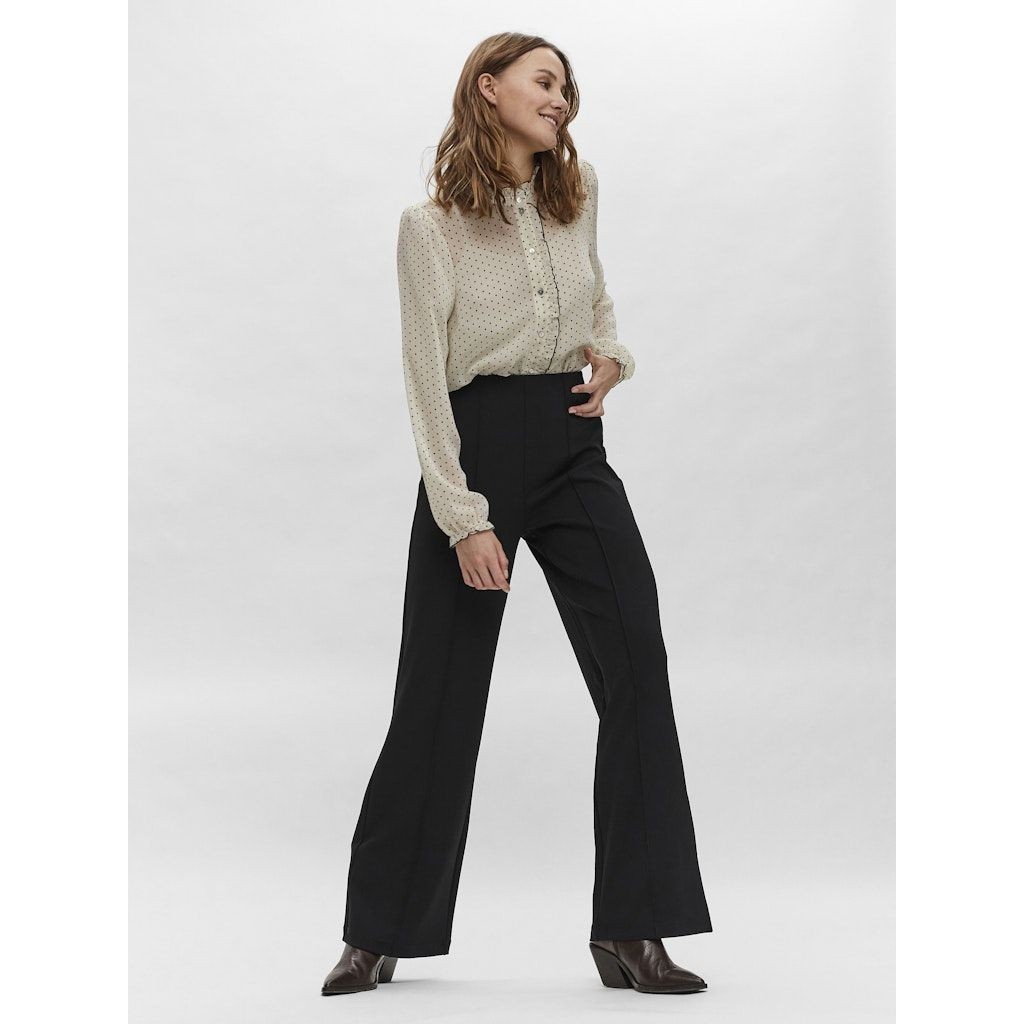 VERO MODA Kelnės moterims, Juoda, VMBECKY HW WIDE PULL 5