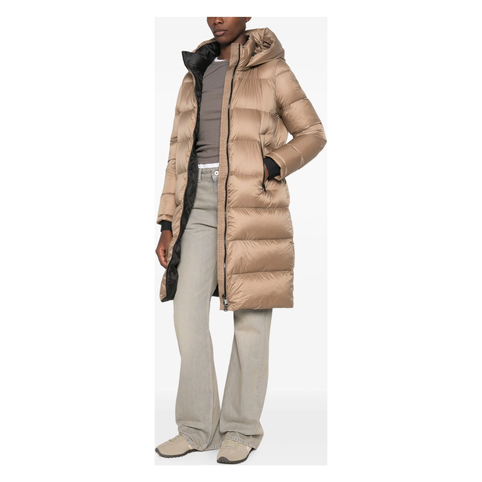 SERGIO MORETTI Pūkinė striukė moterims, Smėlio, Jackets 2