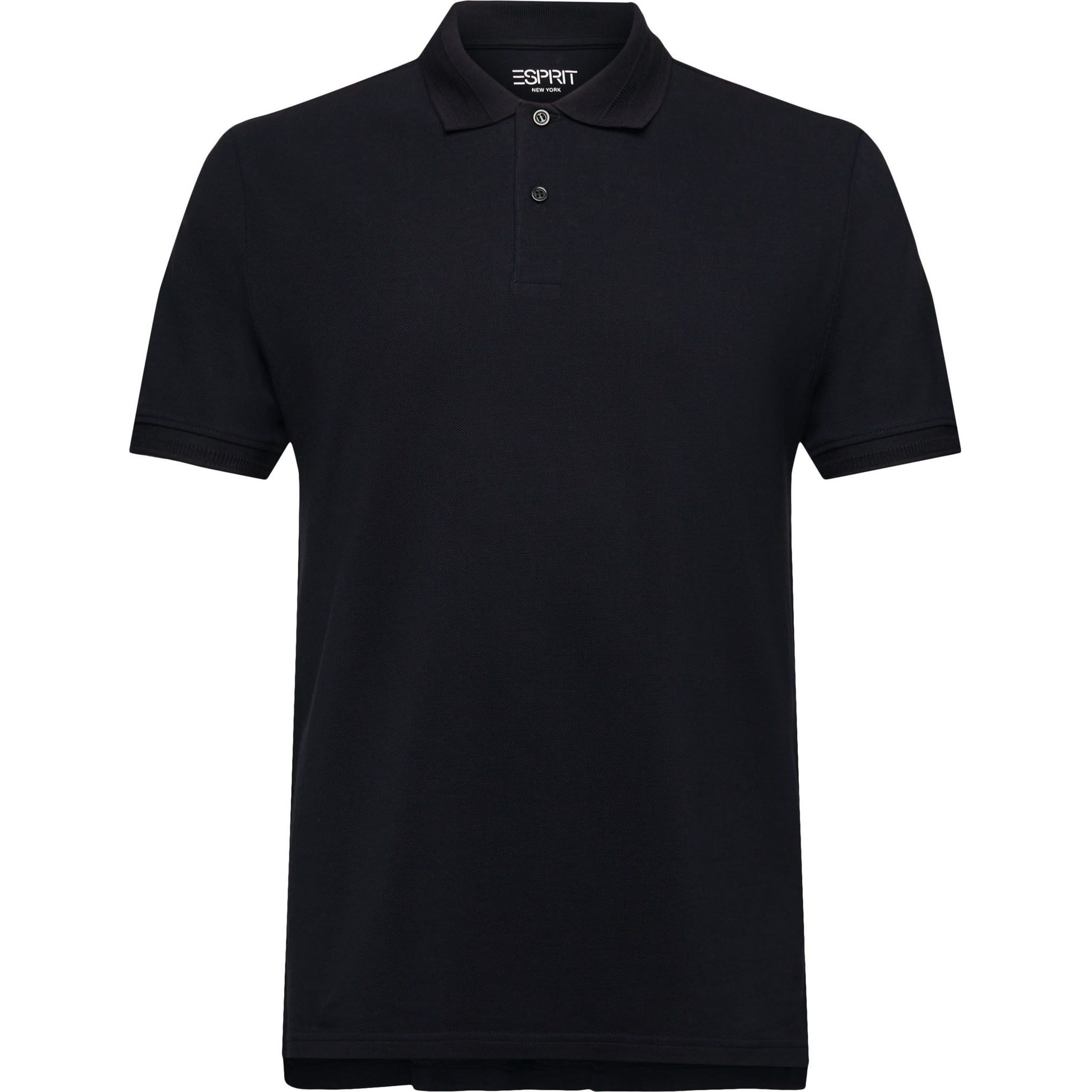 ESPRIT Polo marškiniai ilgos rank. vyrams, Juoda, Cotton Pique Polo Shirt 1