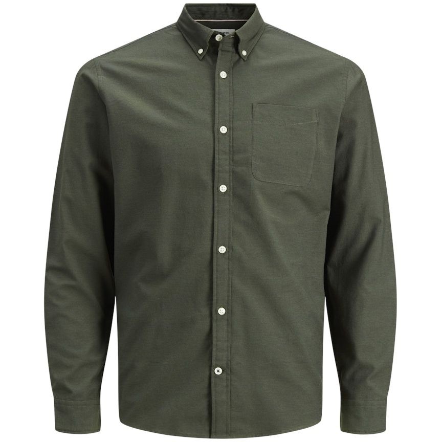 JACK & JONES Marškiniai vyrams, Žalia, JJEOXFORD SHIRT LS NOO 1