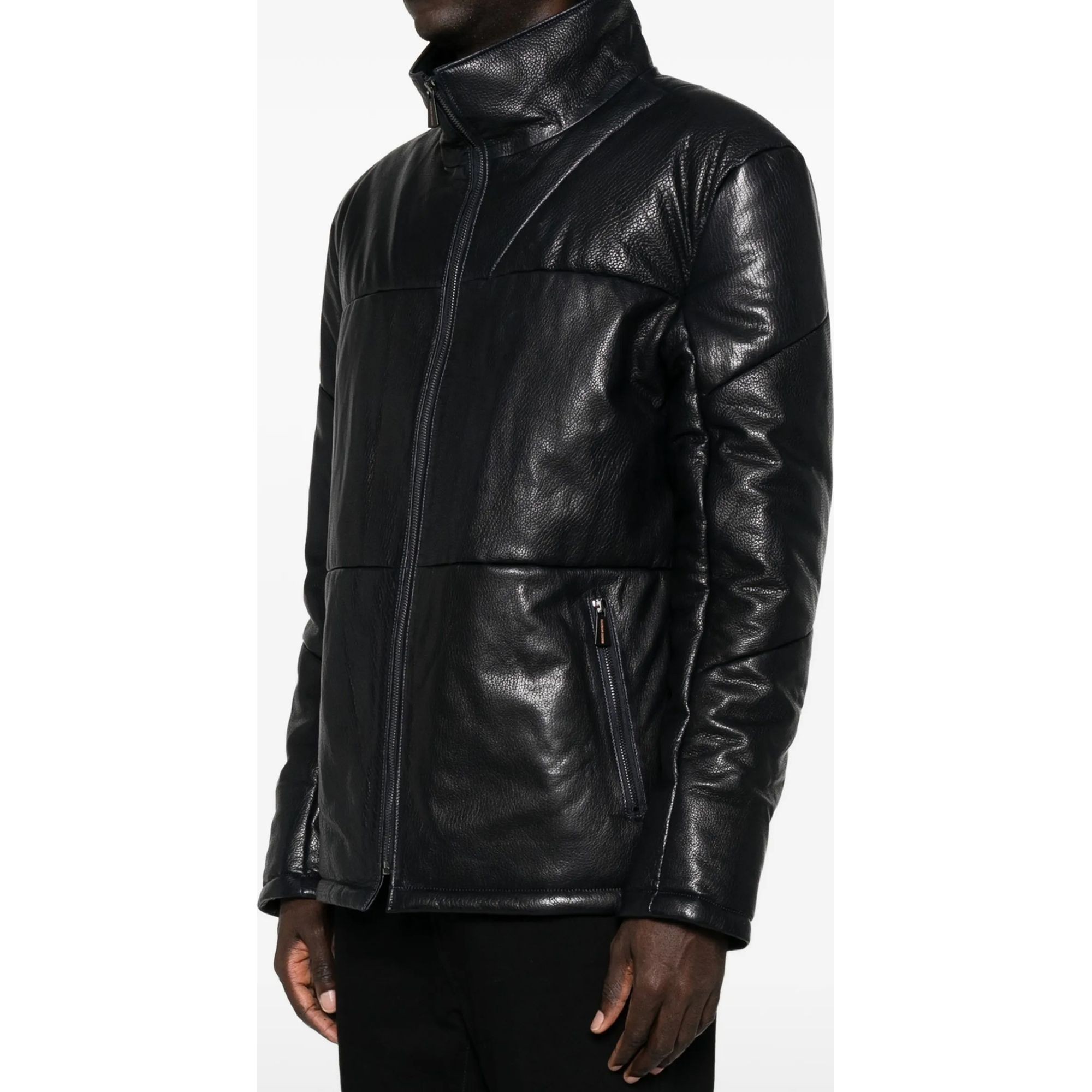 SERGIO MORETTI Odinė striukė vyrams, D.Blue, Leather jacket 3