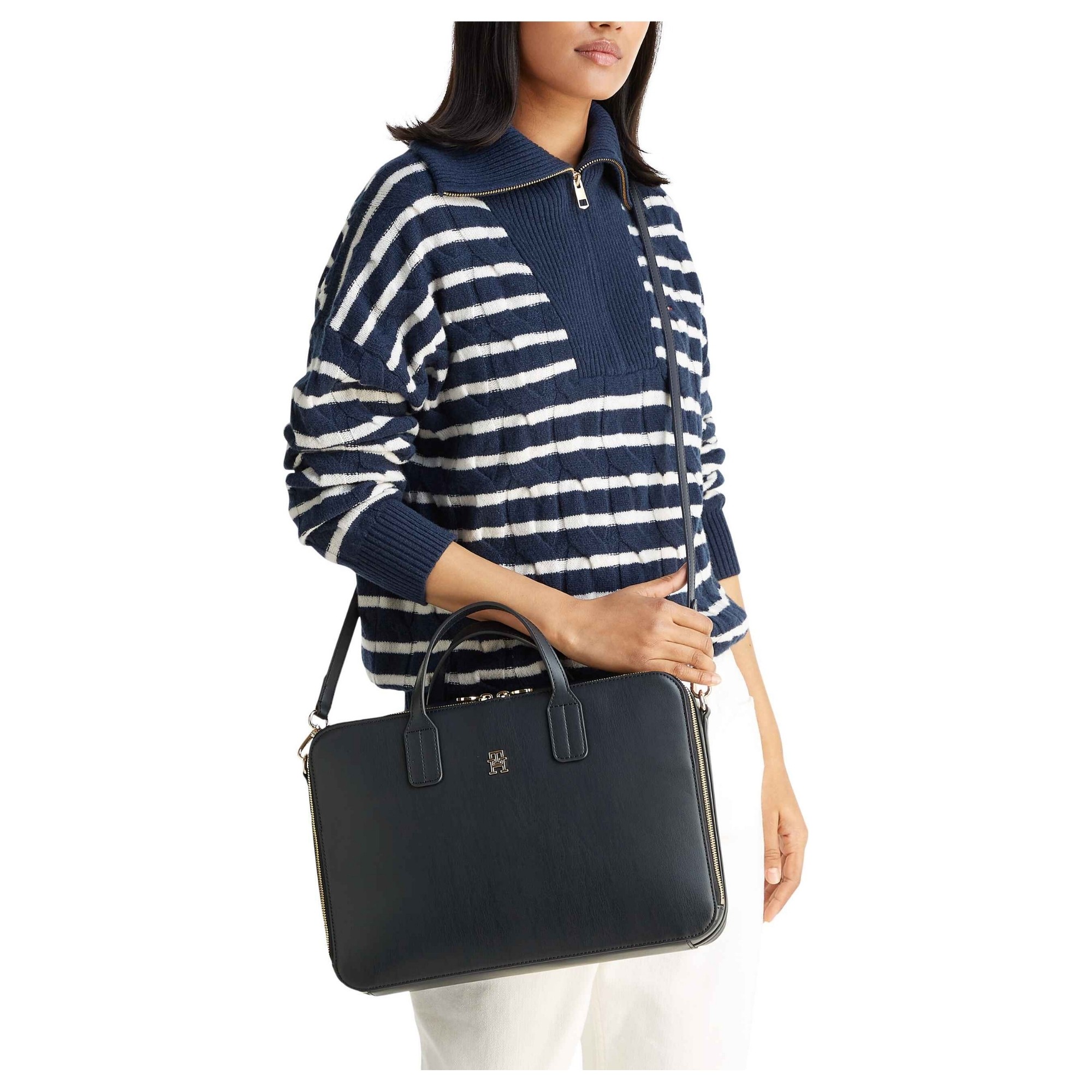 TOMMY HILFIGER Dėklas kompiuteriui moterims, Mėlyna, TH icon laptop bag 6