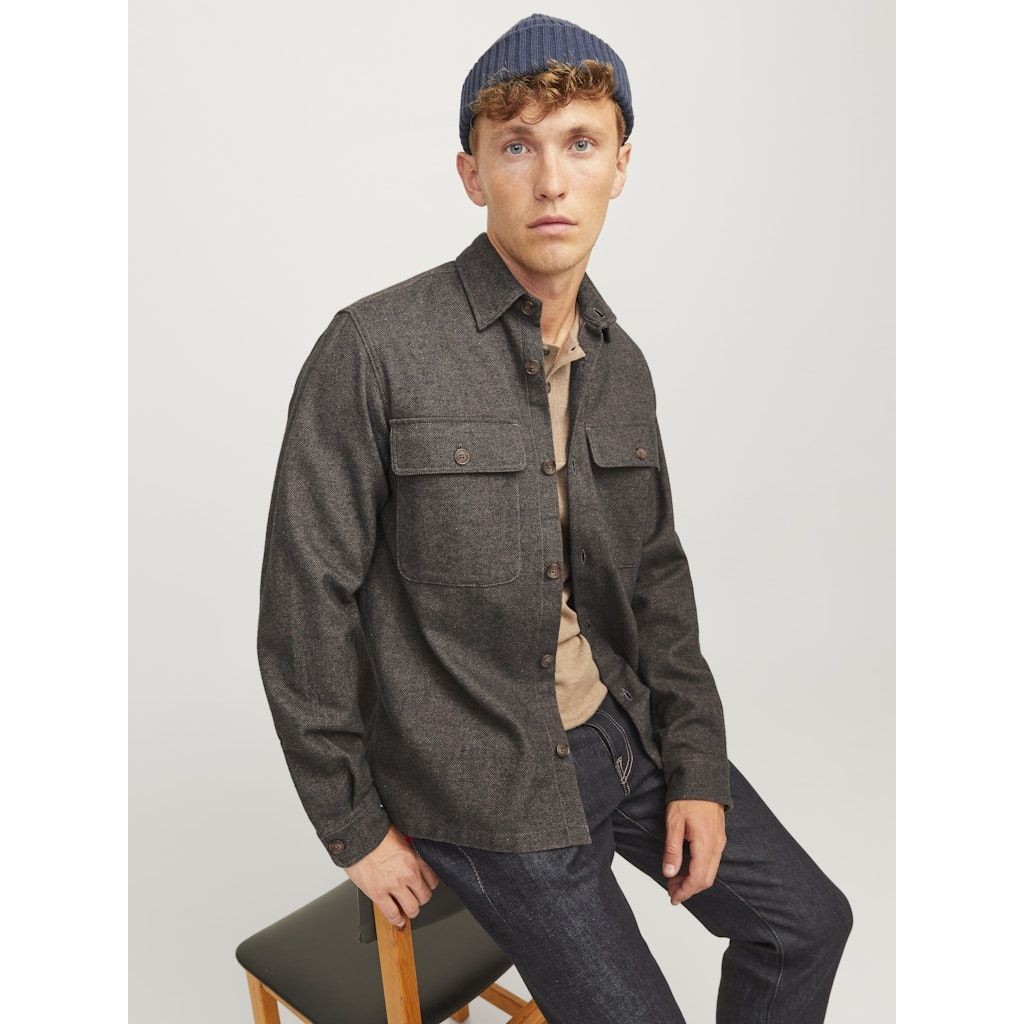 JACK & JONES Lengva striukė vyrams, Juoda, Raymond melange solid 4