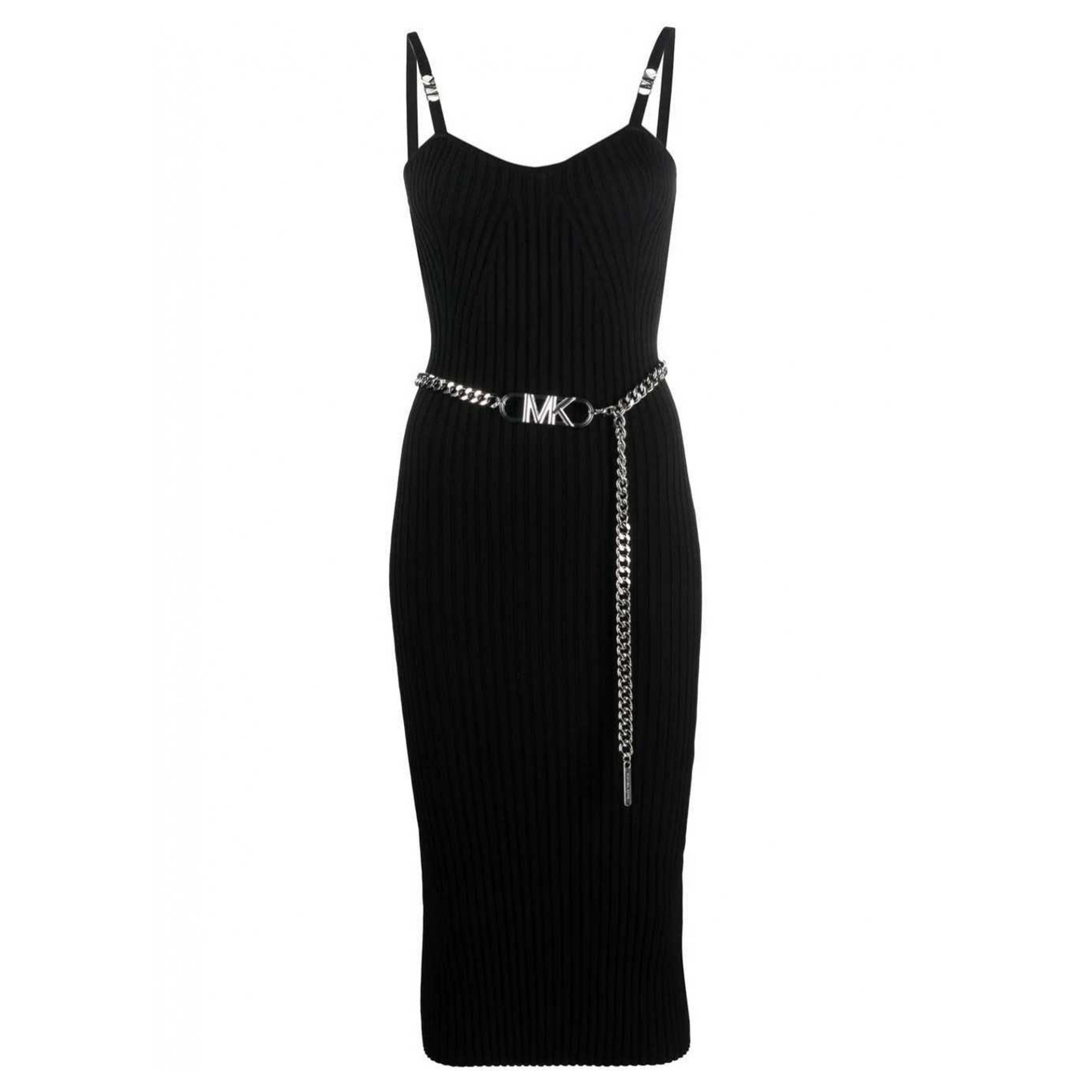 MICHAEL KORS Midi suknelė moterims, Juoda, Bustier midi dress
