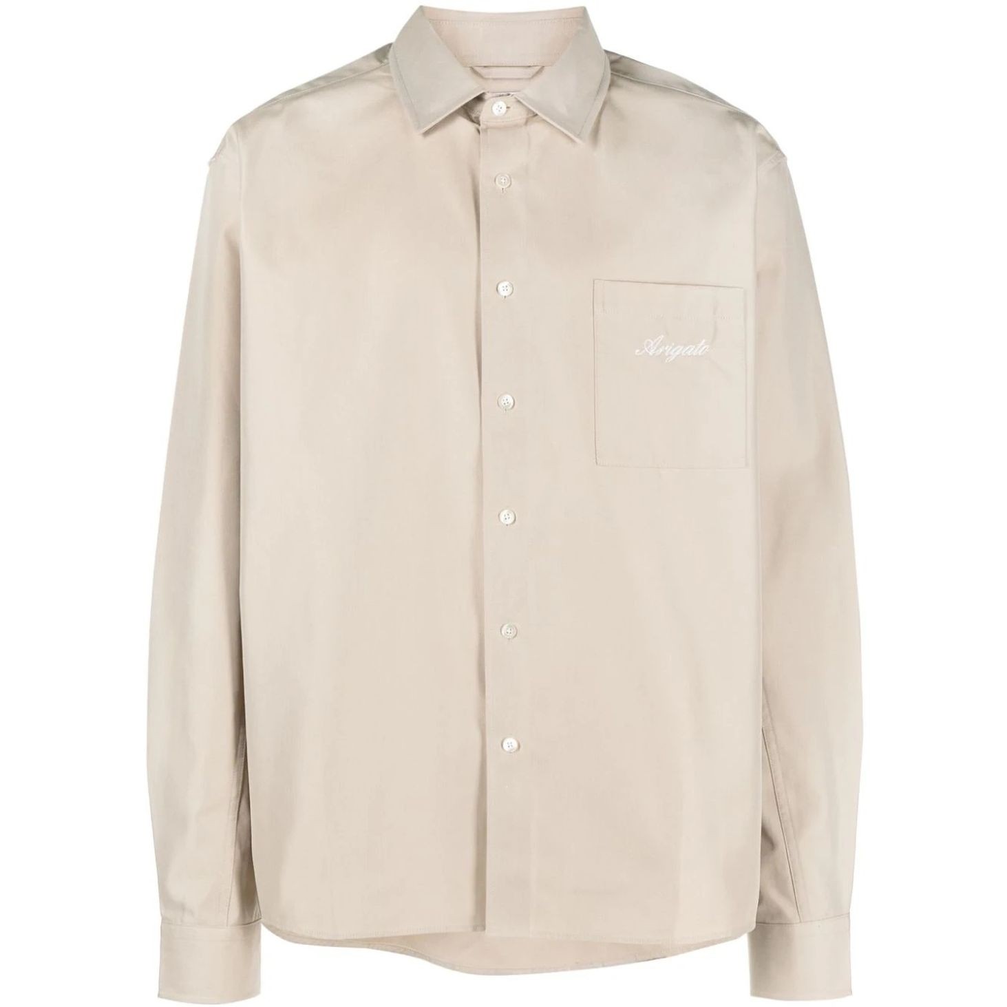 AXEL ARIGATO Marškiniai ilgomis rankovėmis vyrams, Smėlio, Flow overshirt 1