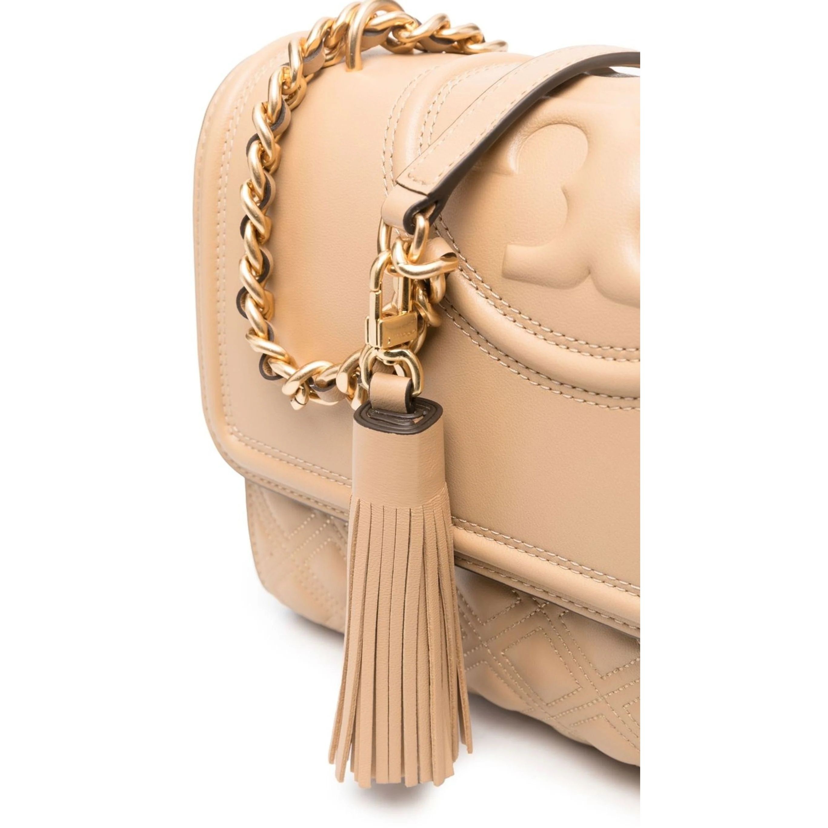 TORY BURCH Rankinė per petį moterims, Ruda, Fleming convertible bag 3