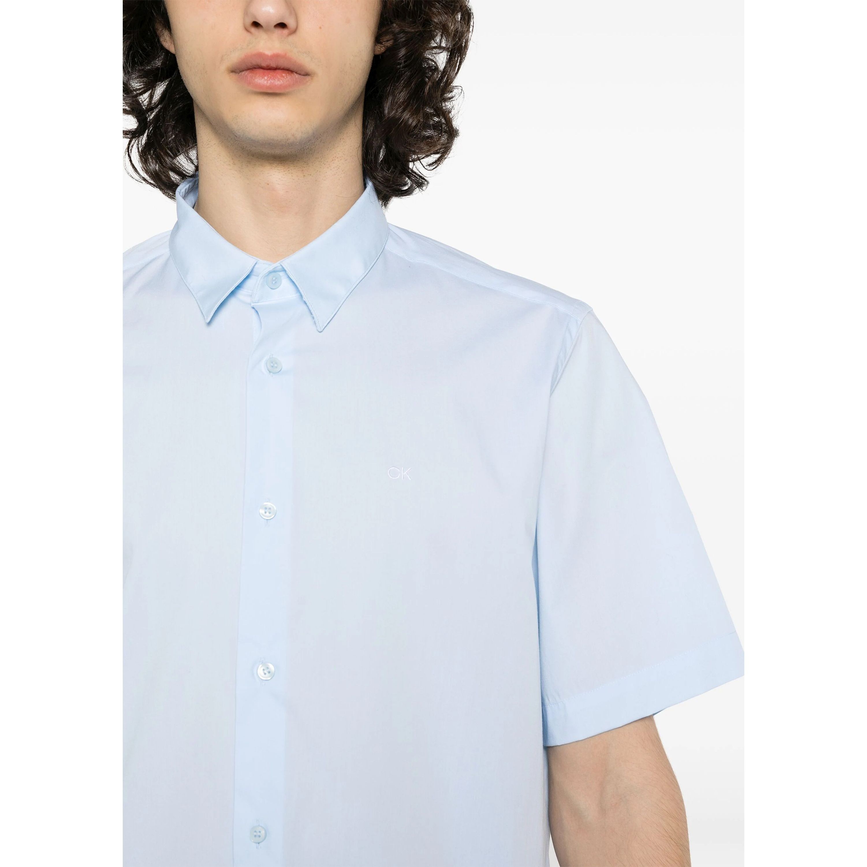 CALVIN KLEIN Marškiniai trump. rankovėmis vyrams, Mėlyna, S/s shirt 4