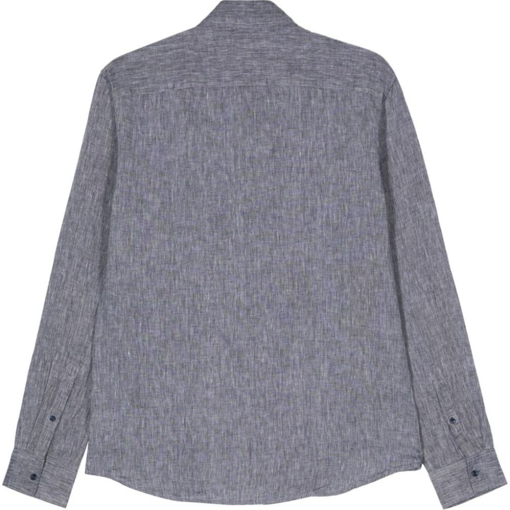 MICHAEL KORS Marškiniai ilgomis rankovėmis vyrams, Mėlyna, Long sleeve linen shirt 2
