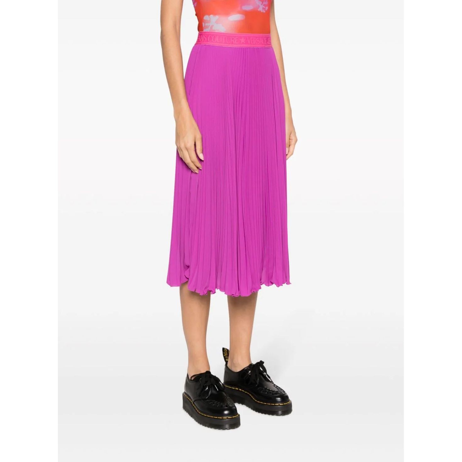 VERSACE JEANS CUTURE Midi sijonas moterims, Rožinė, Midi skirt 3