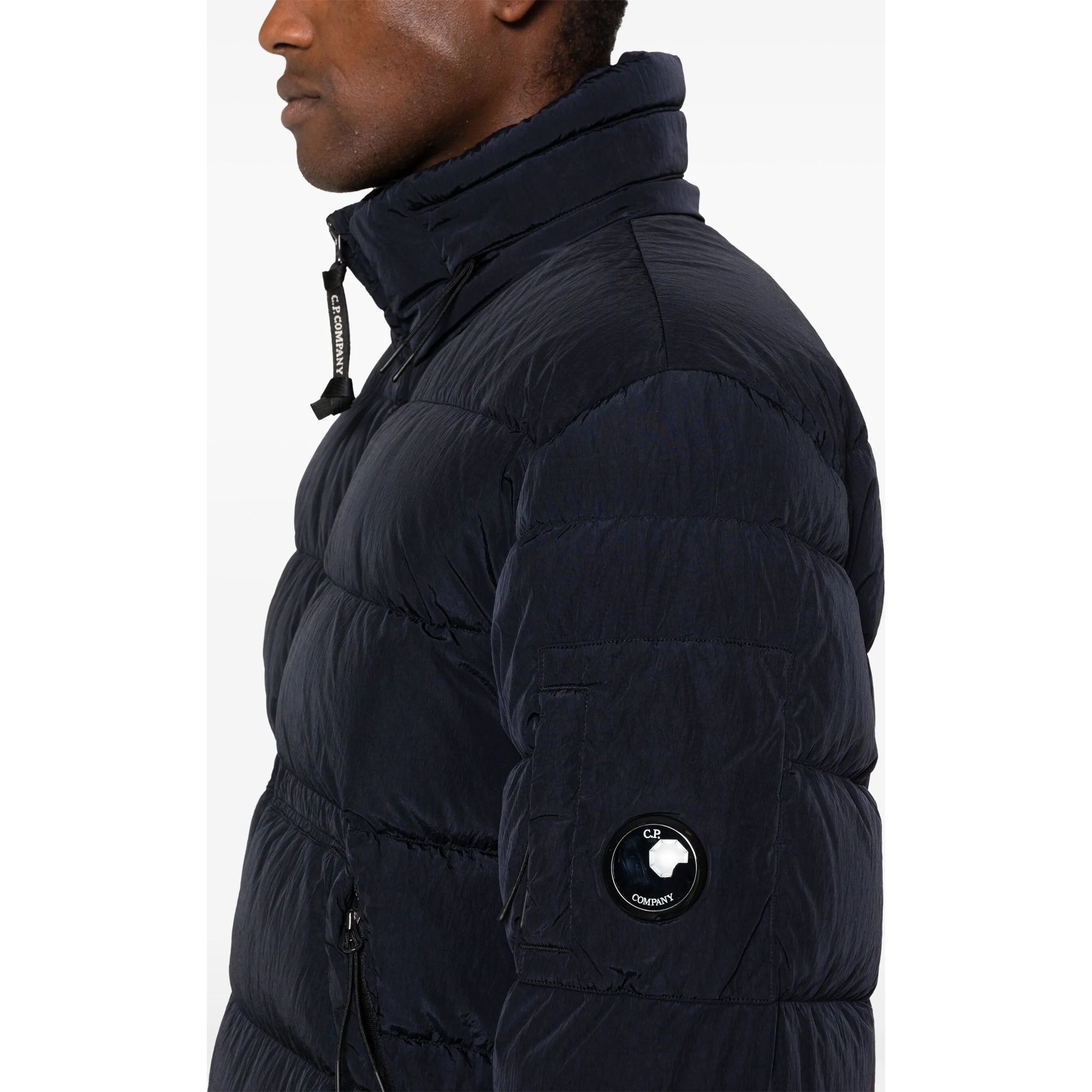 C.P. COMPANY Pūkinė striukė vyrams, Mėlyna, Lens-detail padded jacket 5