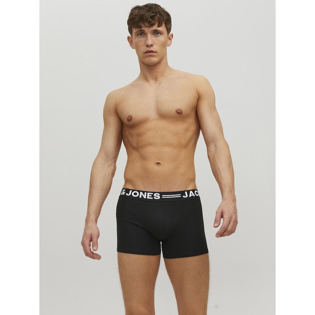 JACK & JONES Ilginti apatiniai vyrams, Juoda, SENSE TRUNKS 3-PACK NOOS 5