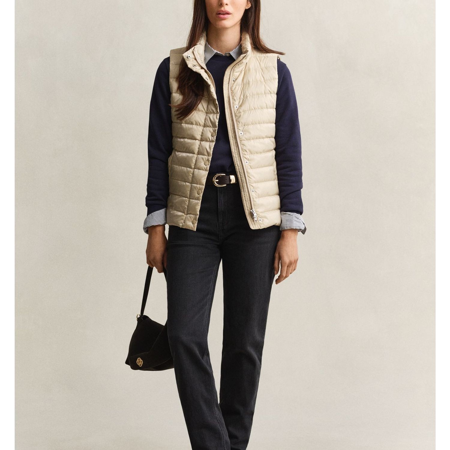 GANT Pūkinė liemenė moterims, Smėlio, Light down vest 5