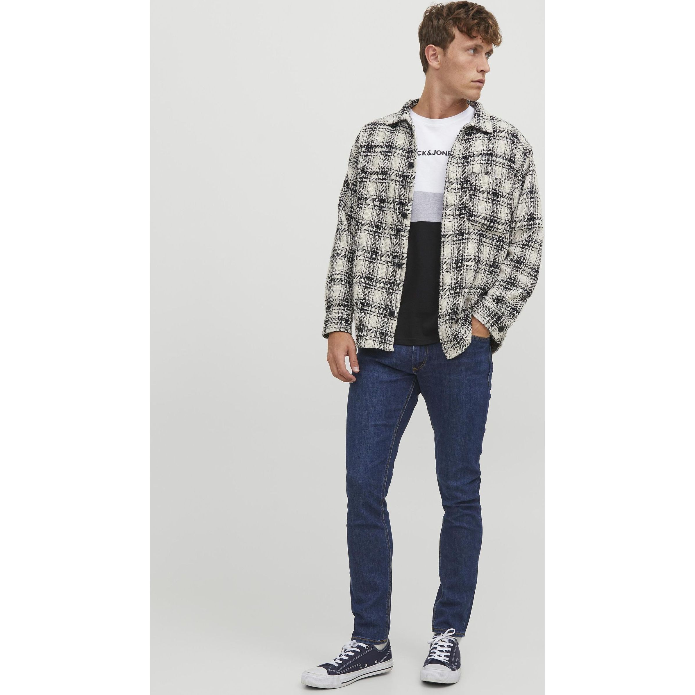 JACK & JONES Slim džinsai vyrams, Mėlyna, JJIGLENN JJEVAN AM 577 5