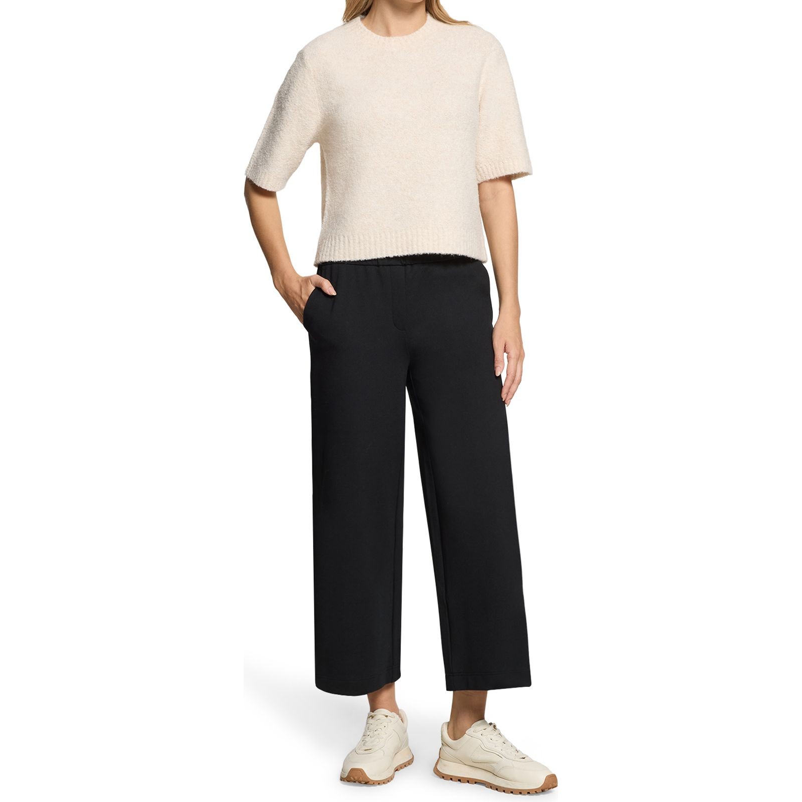 BETTY & CO Megzta palaidinė moterims, Smėlio, Short-sleeved knit sweater 5