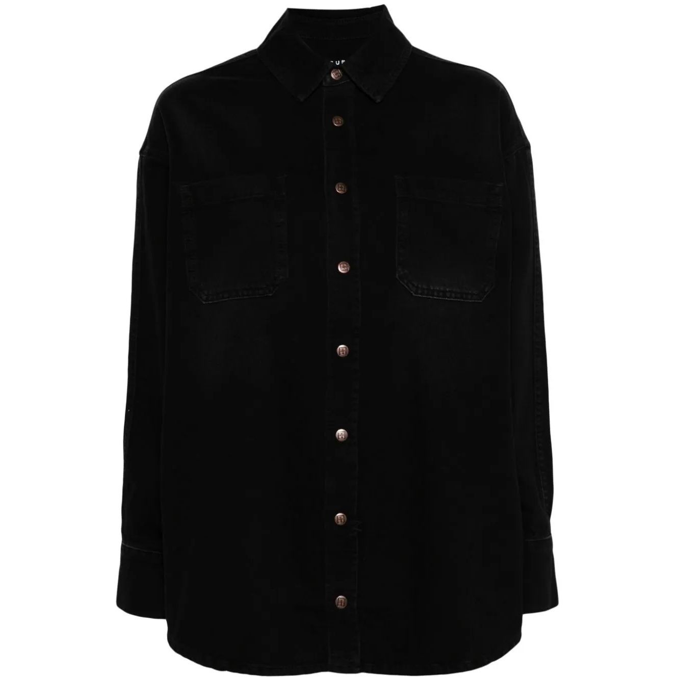 KSUBI Marškiniai ilgomis rankovėmis moterims, Juoda, Oversized shirt faded 1