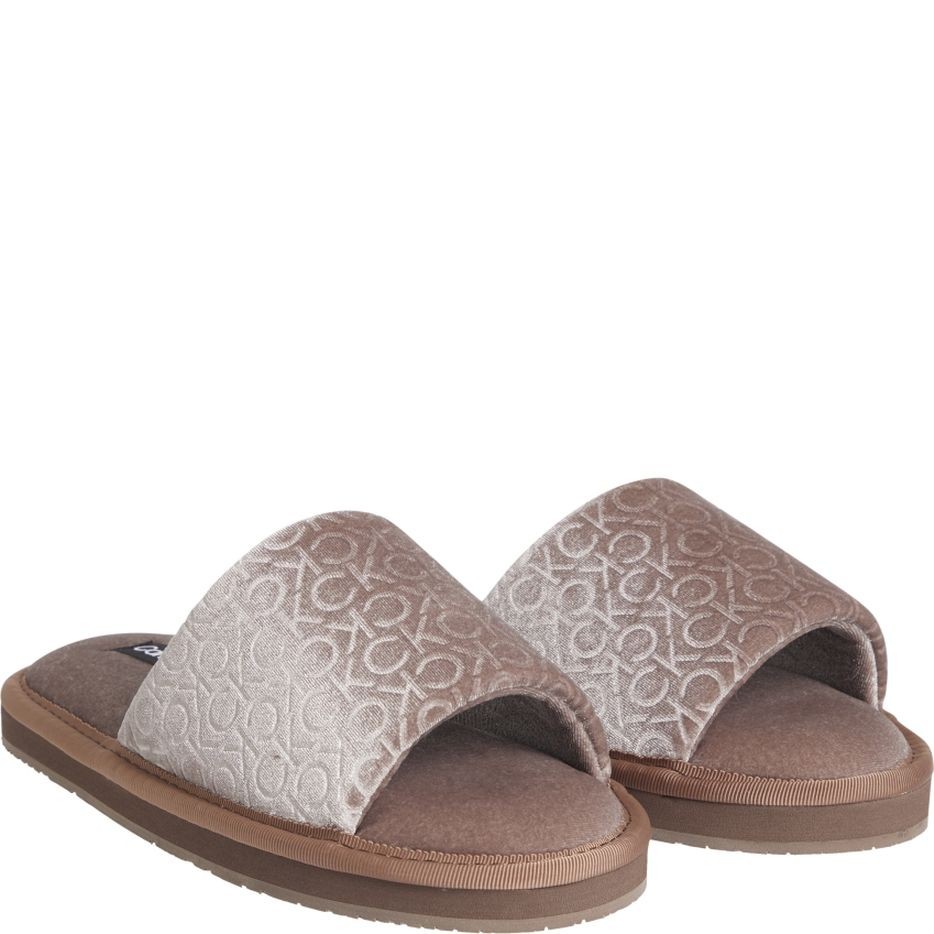 CALVIN KLEIN Namų šlepetės moterims, Pilka, SLIPPER FLATFORM SANDAL VEL 3