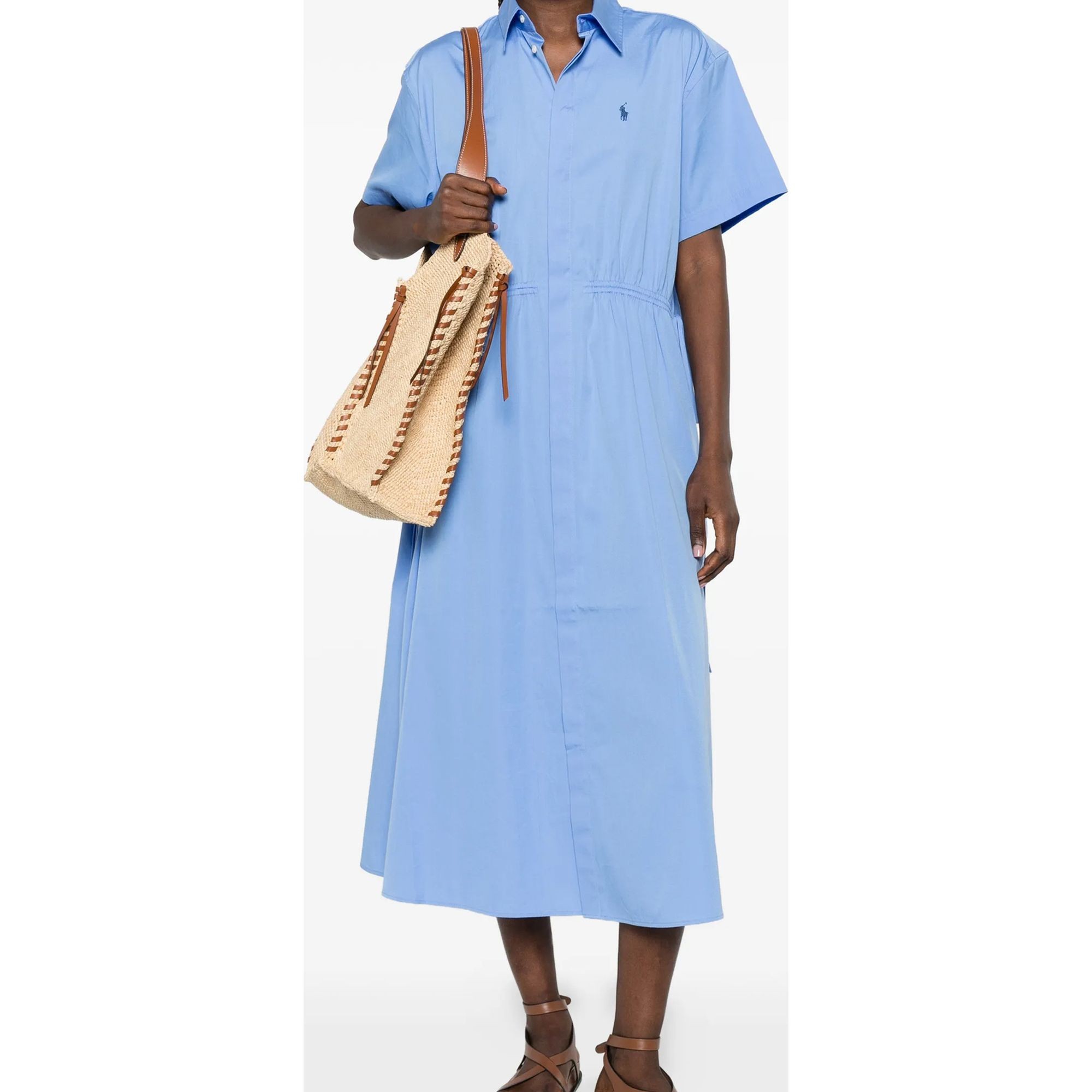 POLO RALPH LAUREN Midi suknelė moterims, Mėlyna, Woven-shirt dress-dresses 2