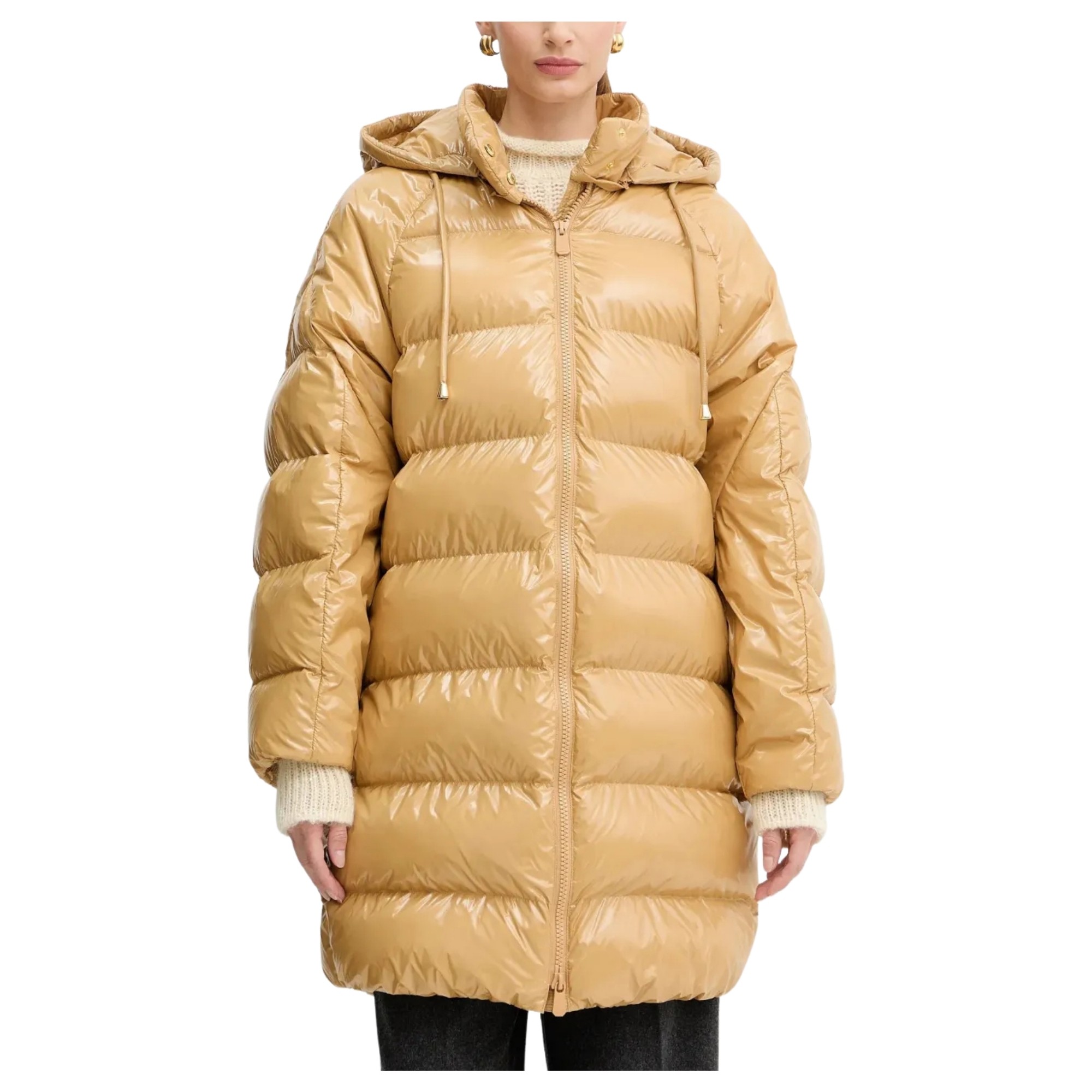 PINKO Pūkinė striukė moterims, Ruda, Burro quilted jacket 1