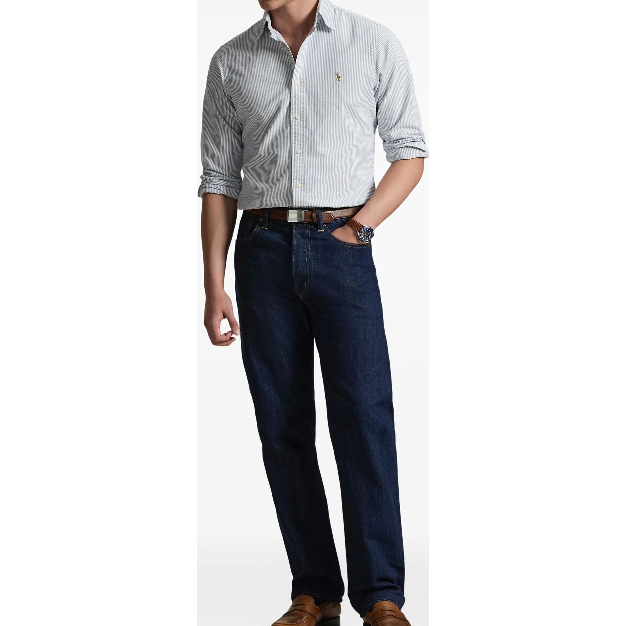 POLO RALPH LAUREN Marškiniai ilgomis rankovėmis vyrams, Mėlyna, Long sleeve-sport shirt 2