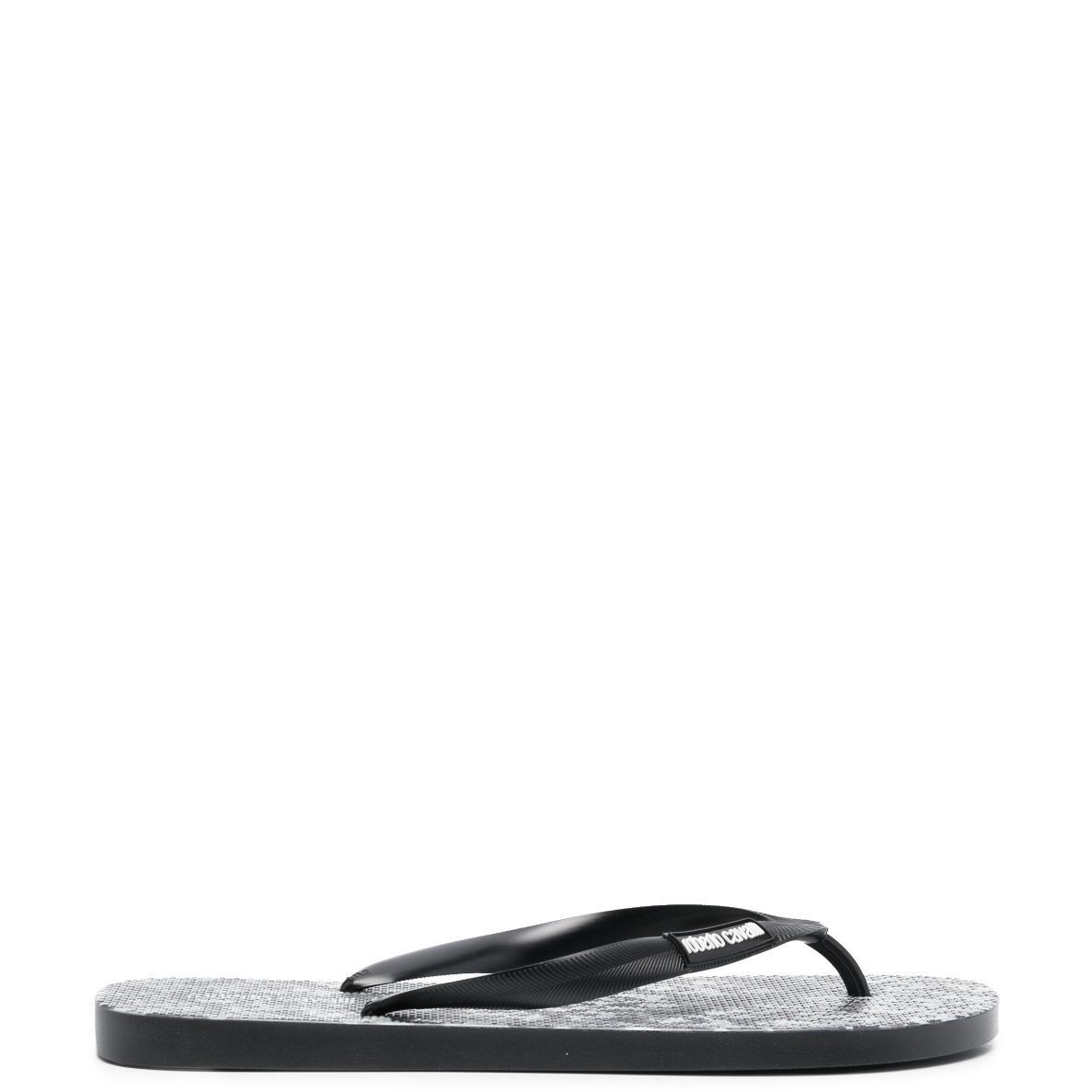 ROBERTO CAVALLI Pliažo šlepetės per pirštą vyrams, Juoda, Flip-flops 1