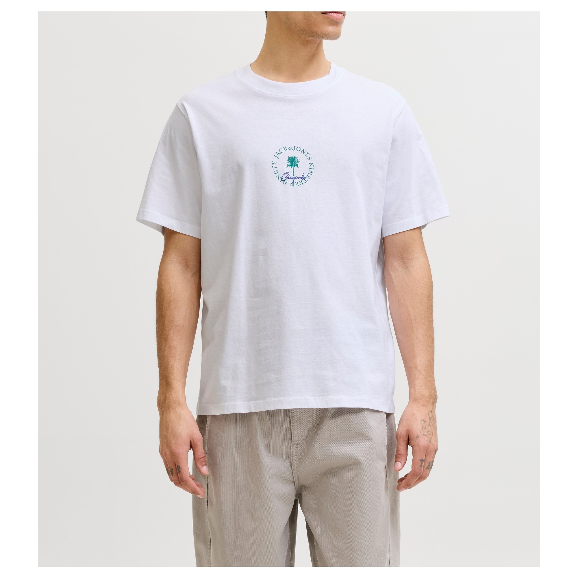 JACK & JONES Marškinėliai vyrams, Balta, Hyeres minimal 3