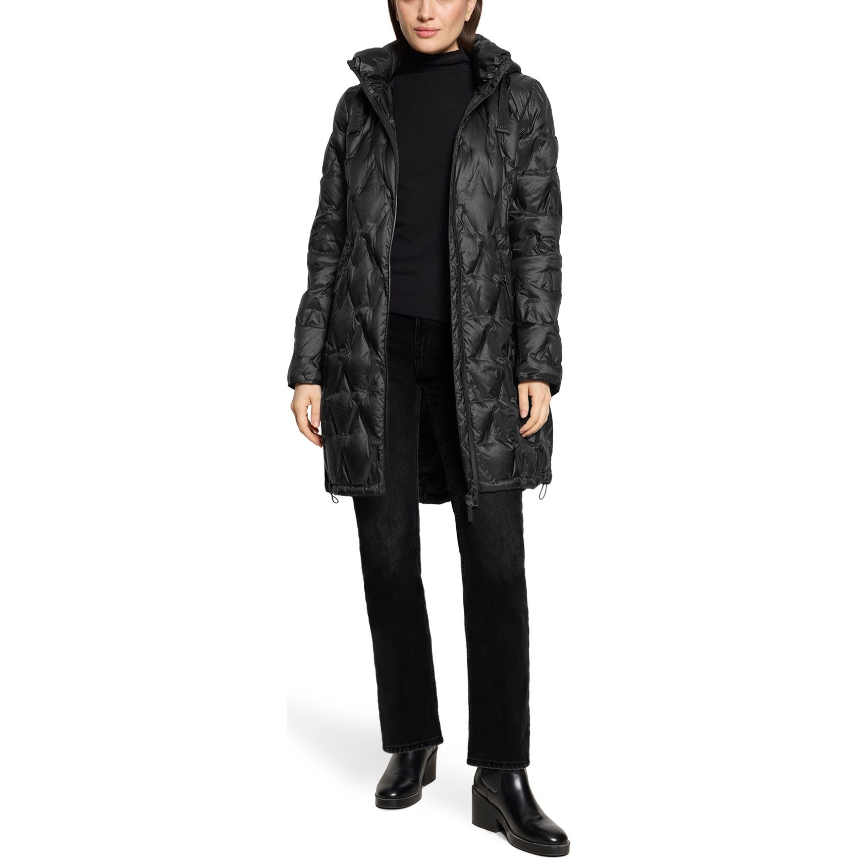GIL BRET Pūkinis paltas moterims, Juoda, Down coat 6