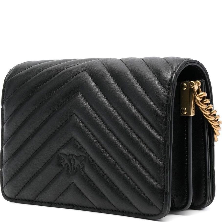 PINKO Rankinė per petį moterims, Juoda, Love click mini 2