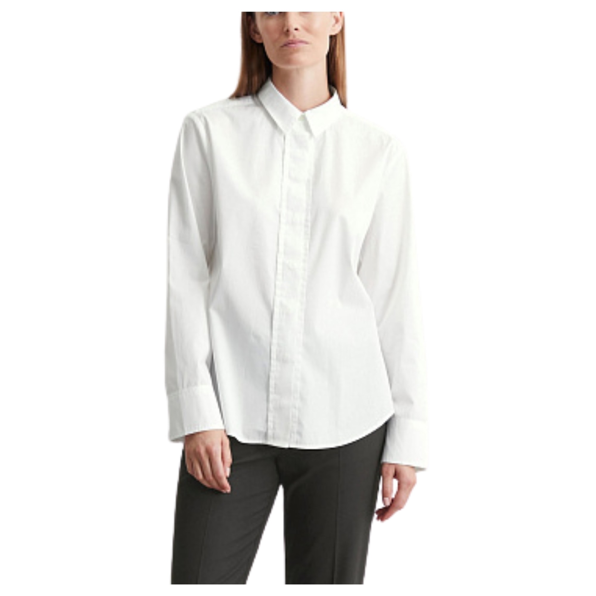 MARC O'POLO Marškiniai ilgomis rankovėmis moterims, Balta, Shirts lon 408090142453 2