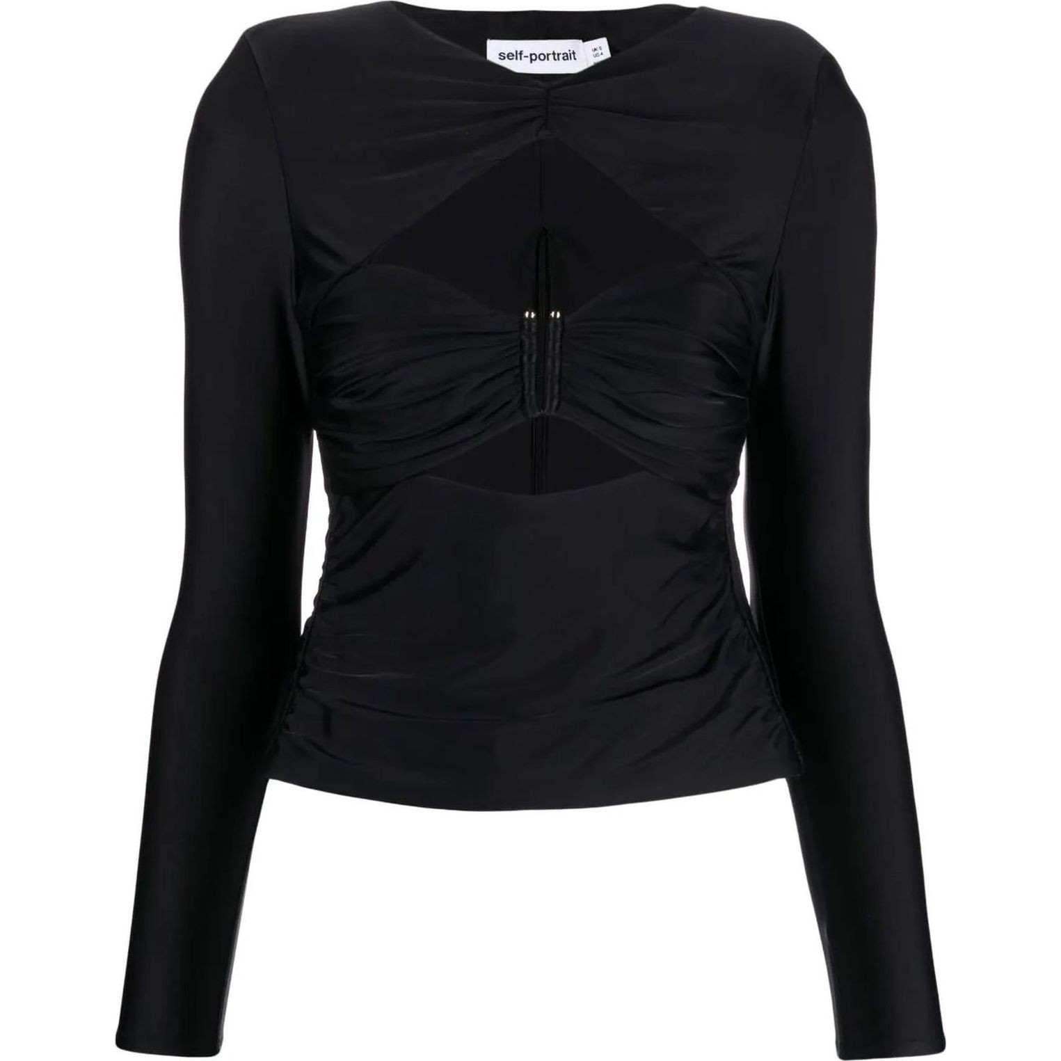 SELF PORTRAIT Palaidinės moterims, Juoda, Black jersey top 1