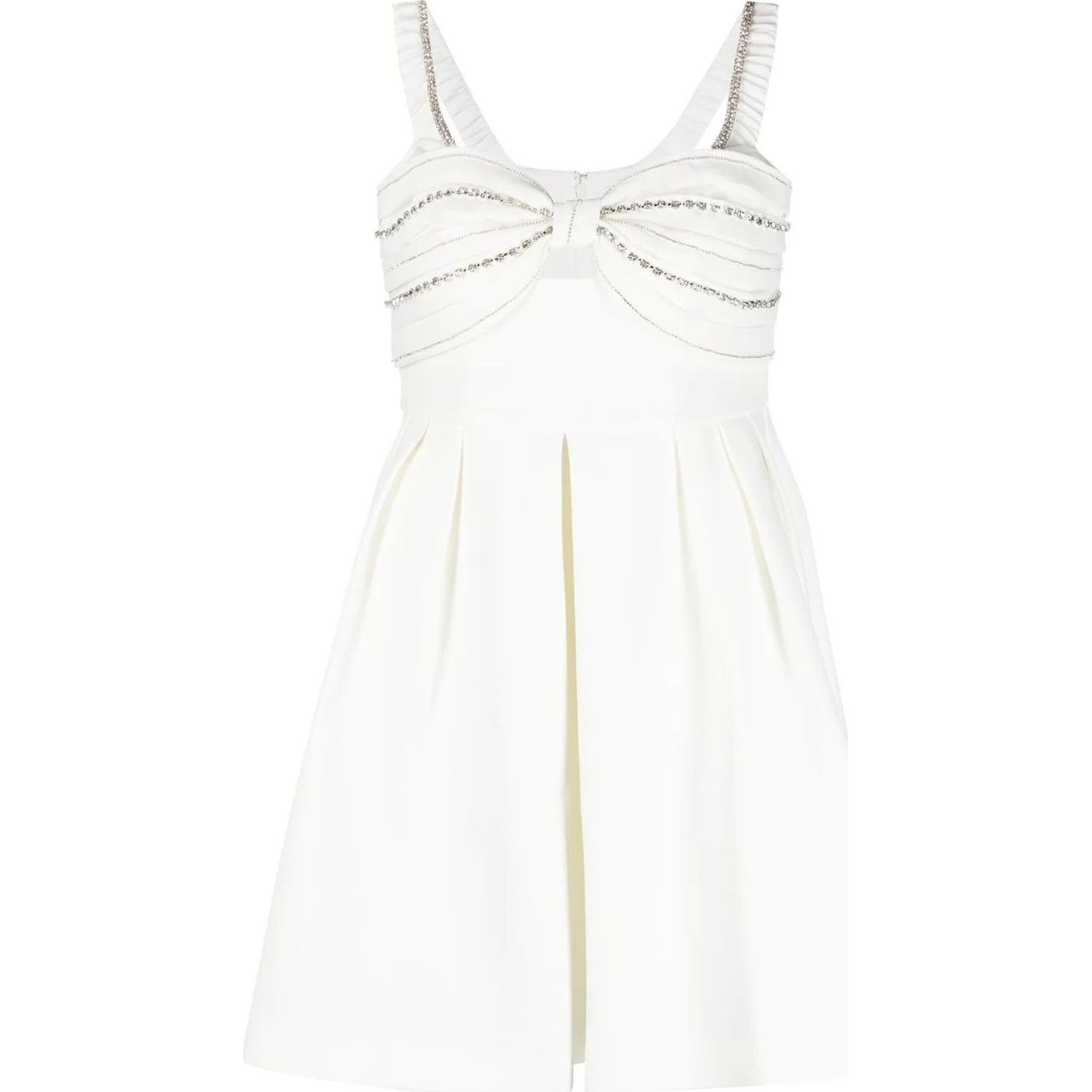 SELF PORTRAIT Mini suknelė moterims, Balta, White diamante bust mini dress 1