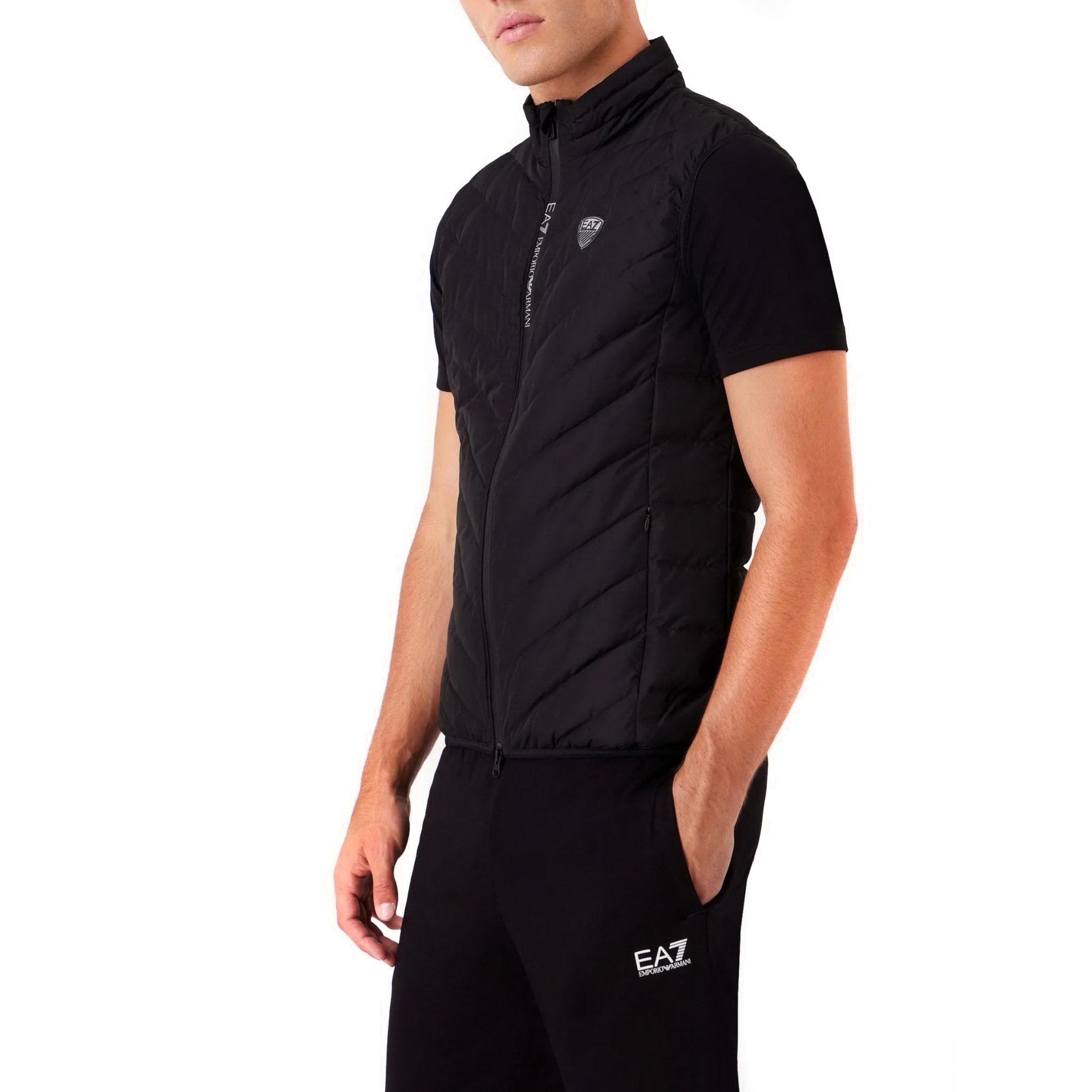 EA7 Pūkinė striukė vyrams, Juoda, Down waistcoat 3