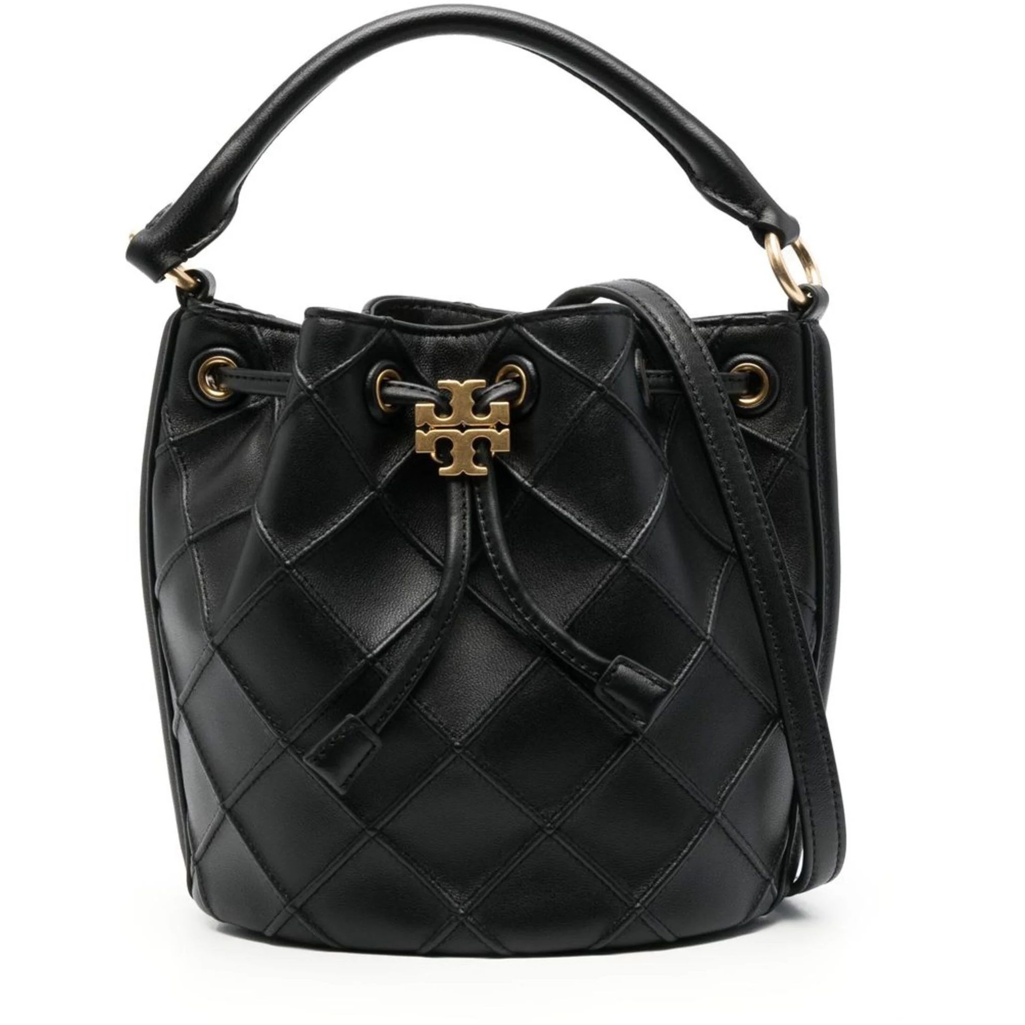 TORY BURCH Rankinė per petį moterims, Juoda, Fleming soft bucket bag 1