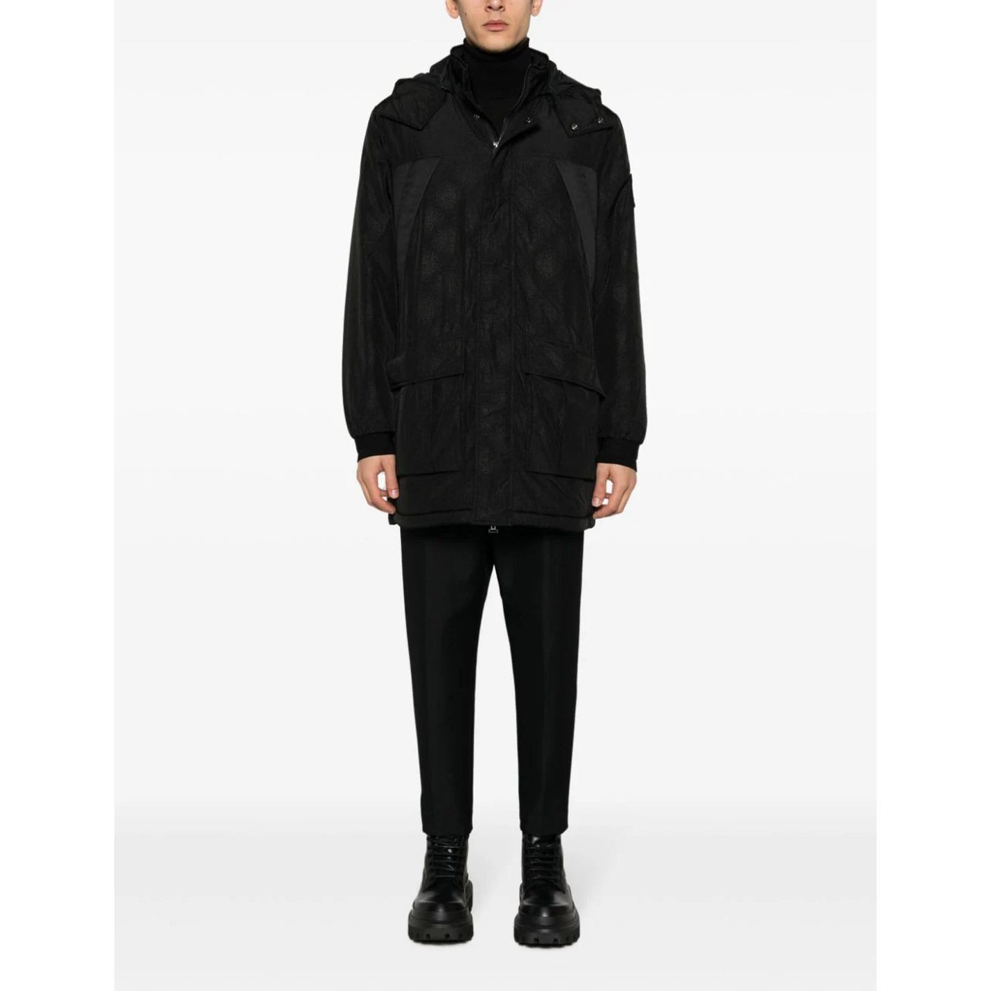 EA7 Pūkinis paltas vyrams, Juoda, Caban coat 2