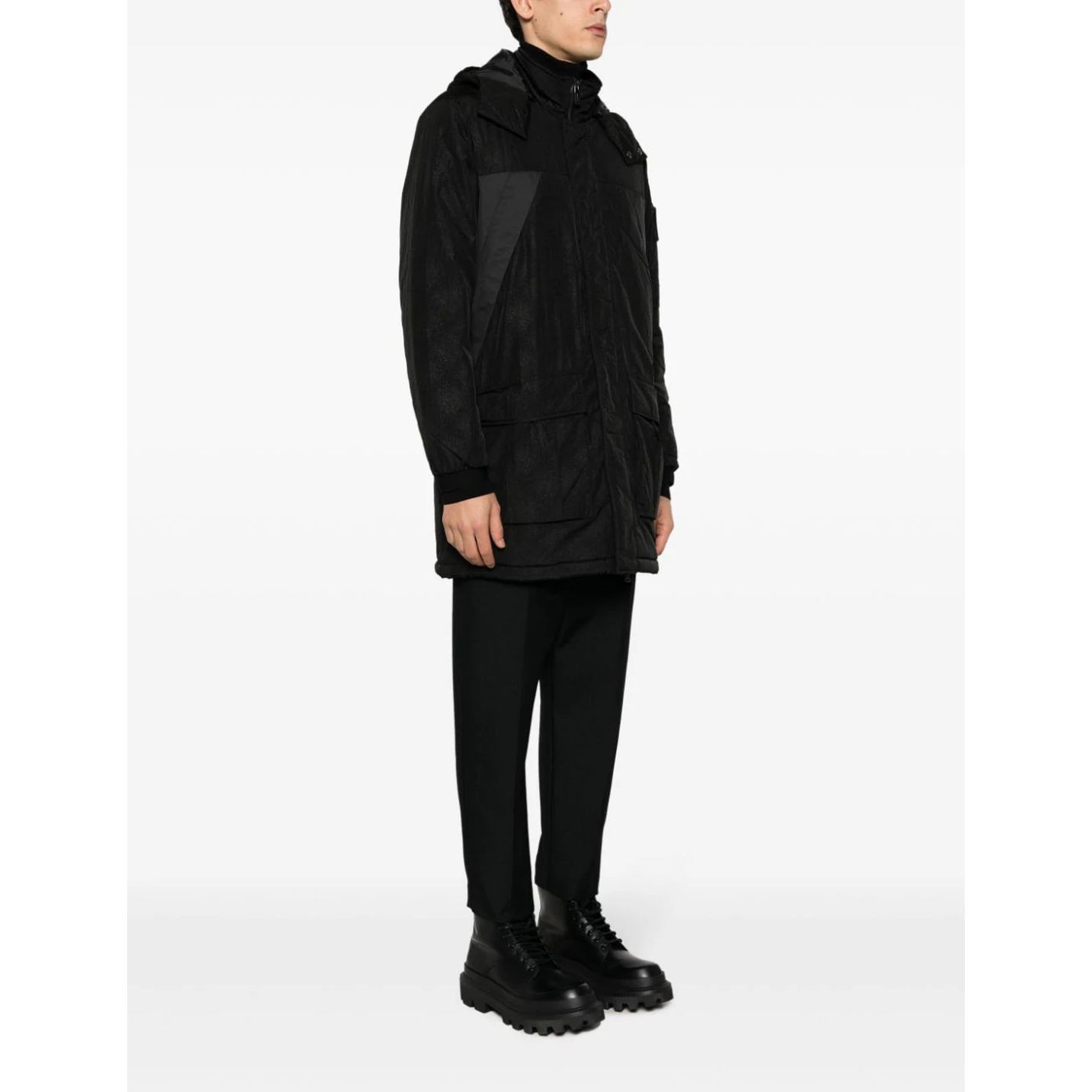 EA7 Pūkinis paltas vyrams, Juoda, Caban coat 3
