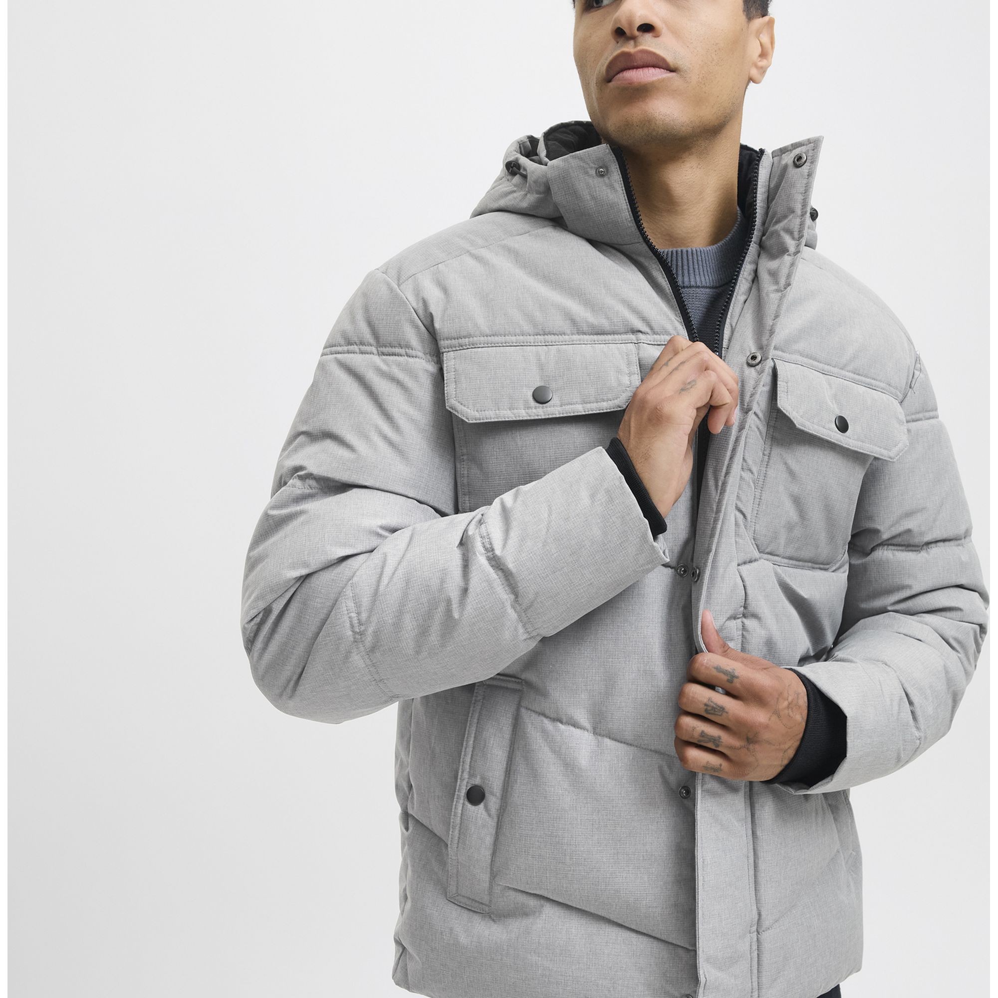 JACK & JONES Pūkinė striukė vyrams, Pilka, Morgan 7