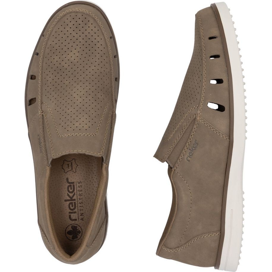 RIEKER Loaferiai vyrams, Ruda, Slipper 8