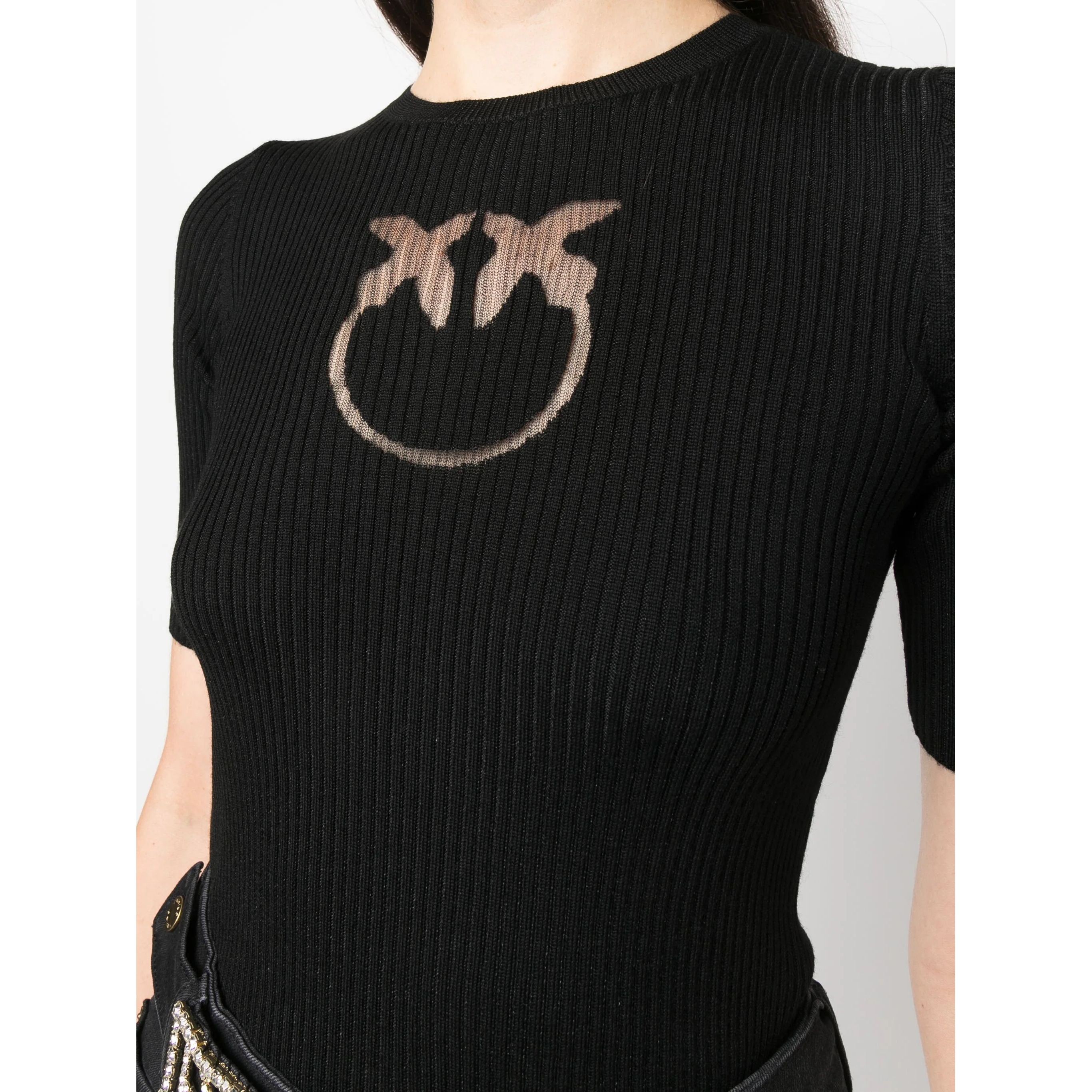 PINKO Megztinis moterims, Juoda, Tritone sweater 3