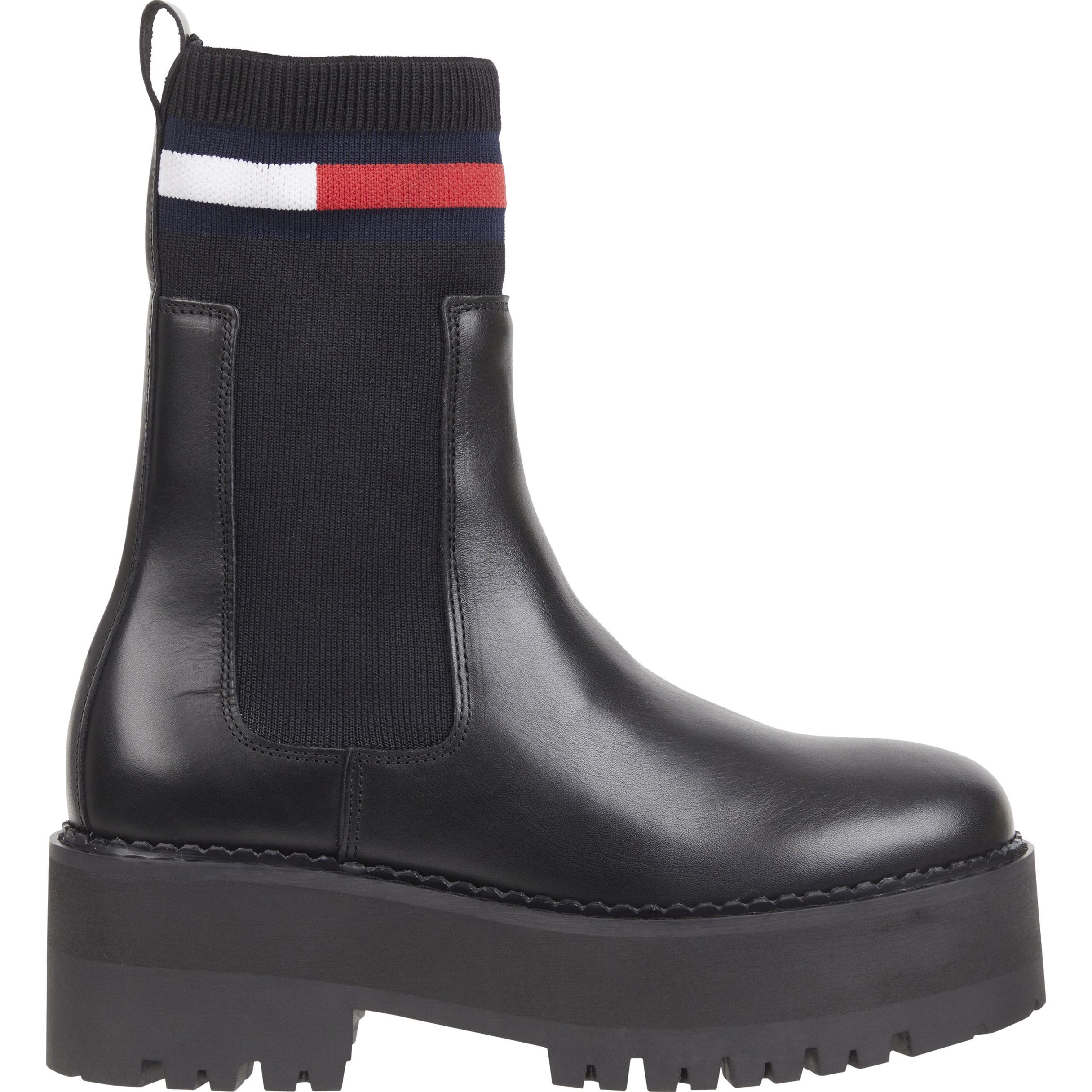 TOMMY JEANS Aulinukai moterims, Juoda, Flatform chelsea sock 2