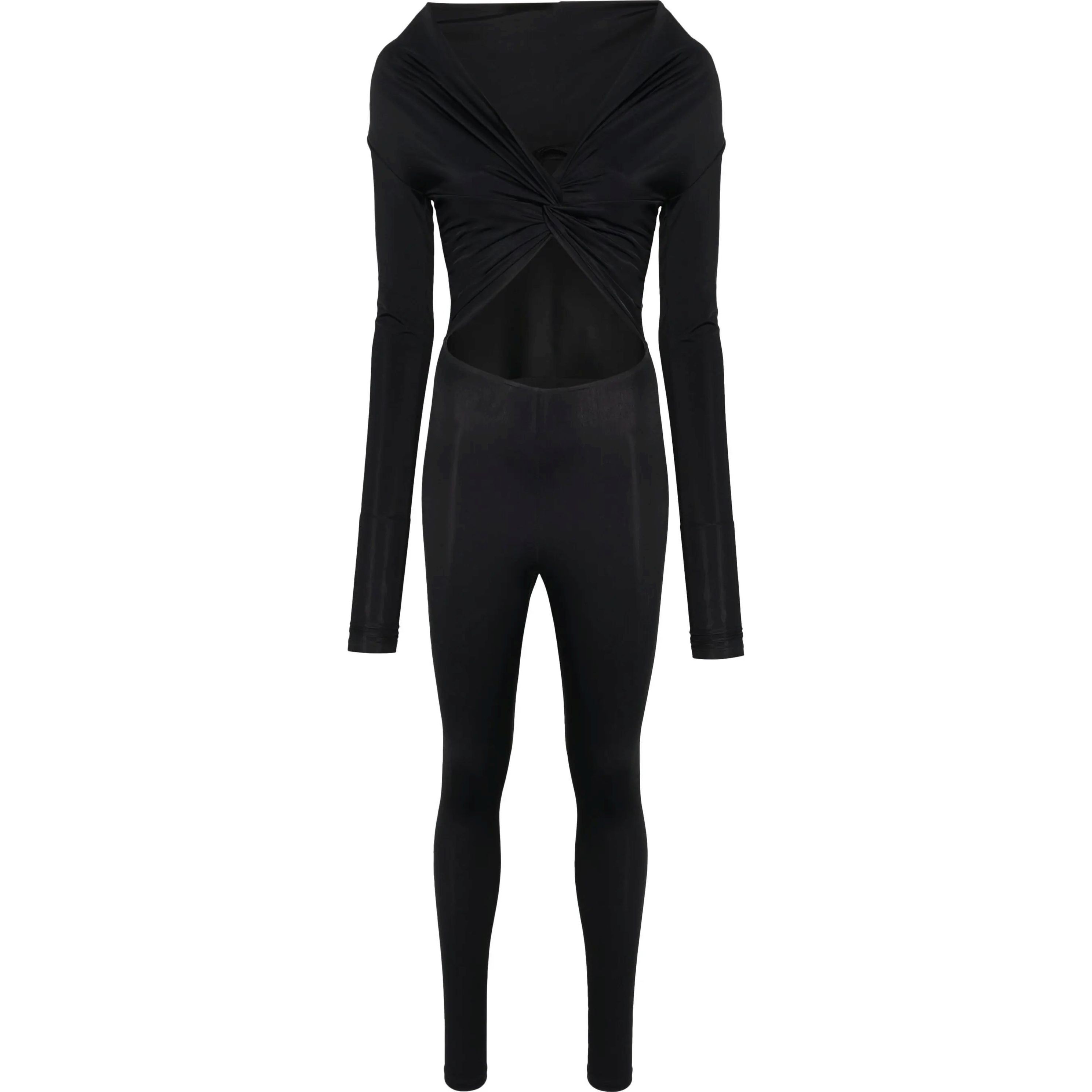 THE ANDAMANE Kostiumas moterims, Juoda, Kendall off shoulder jumpsuit