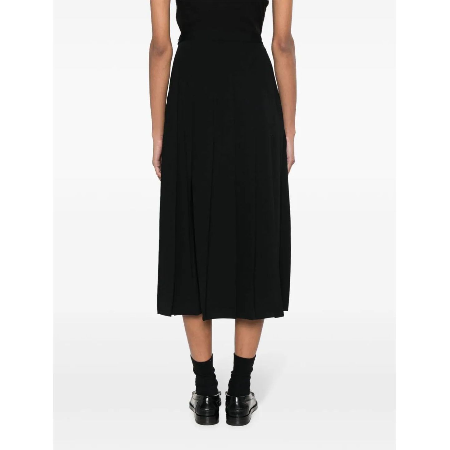 POLO RALPH LAUREN Midi sijonas moterims, Juoda, Plate midi skirt 4
