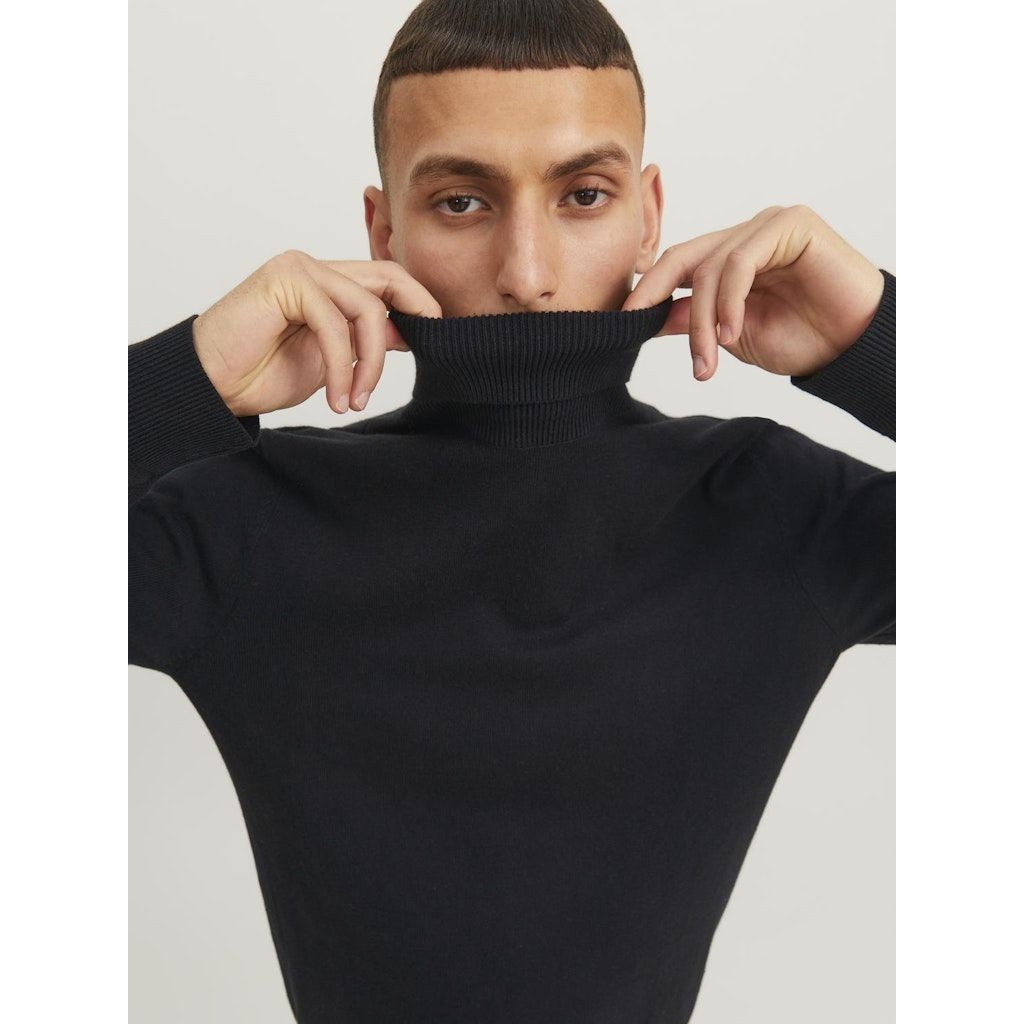 JACK & JONES Megztinis vyrams, Juoda, JJEEMIL KNIT ROLL NE 8