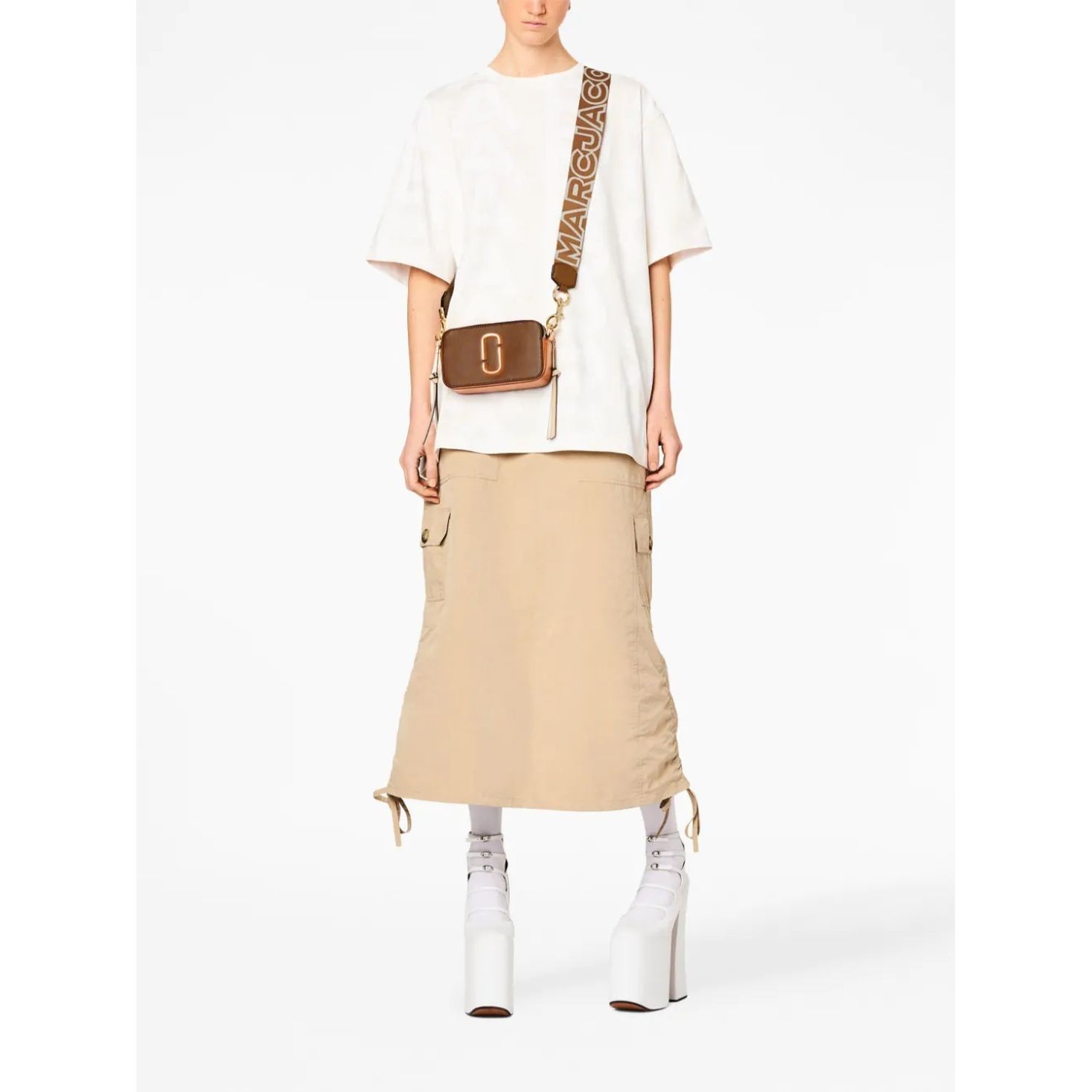 MARC JACOBS Rankinė per petį moterims, Ruda, The snapshot 2