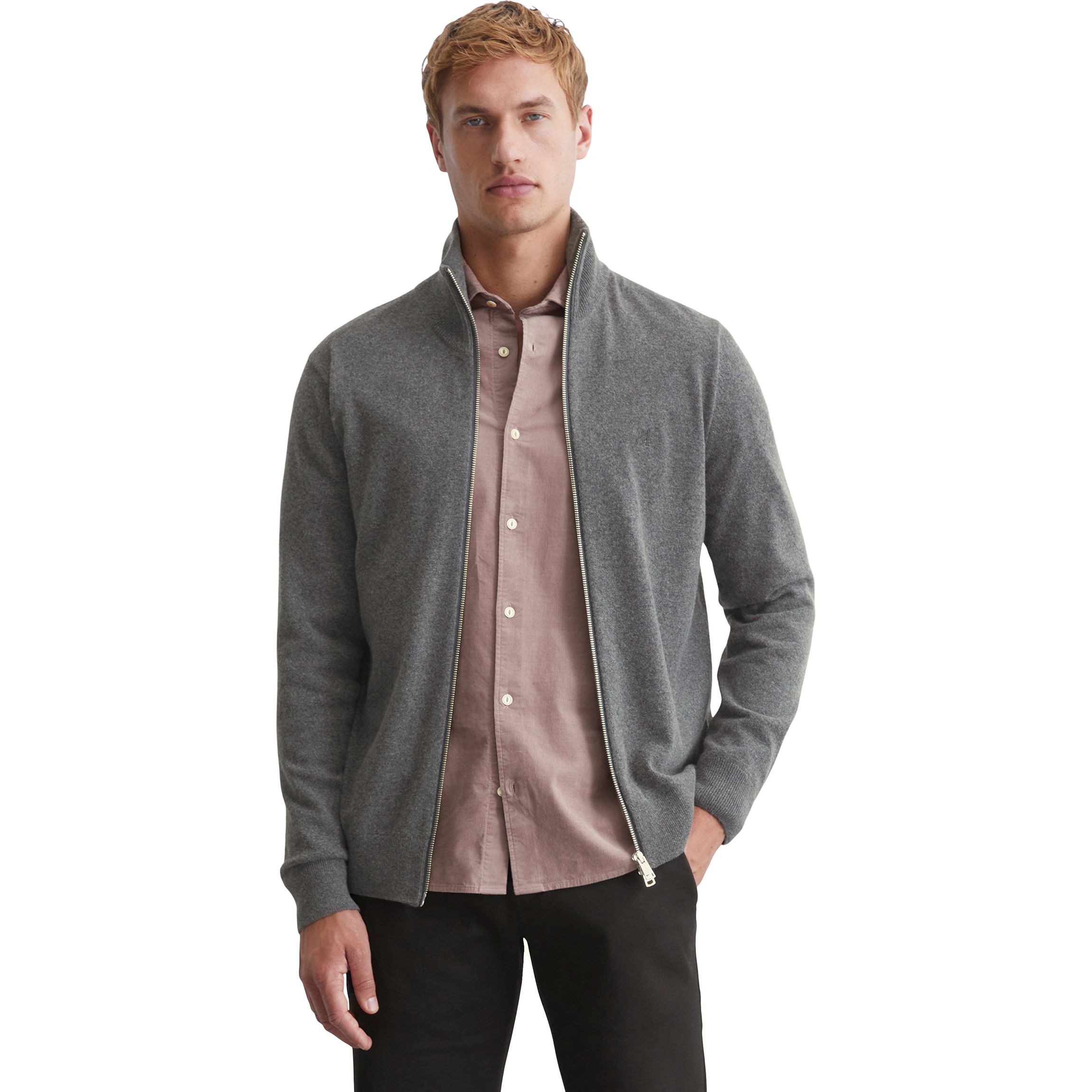 MARC O'POLO Kardiganas vyrams, Pilka, Cardigans 429514461196 2