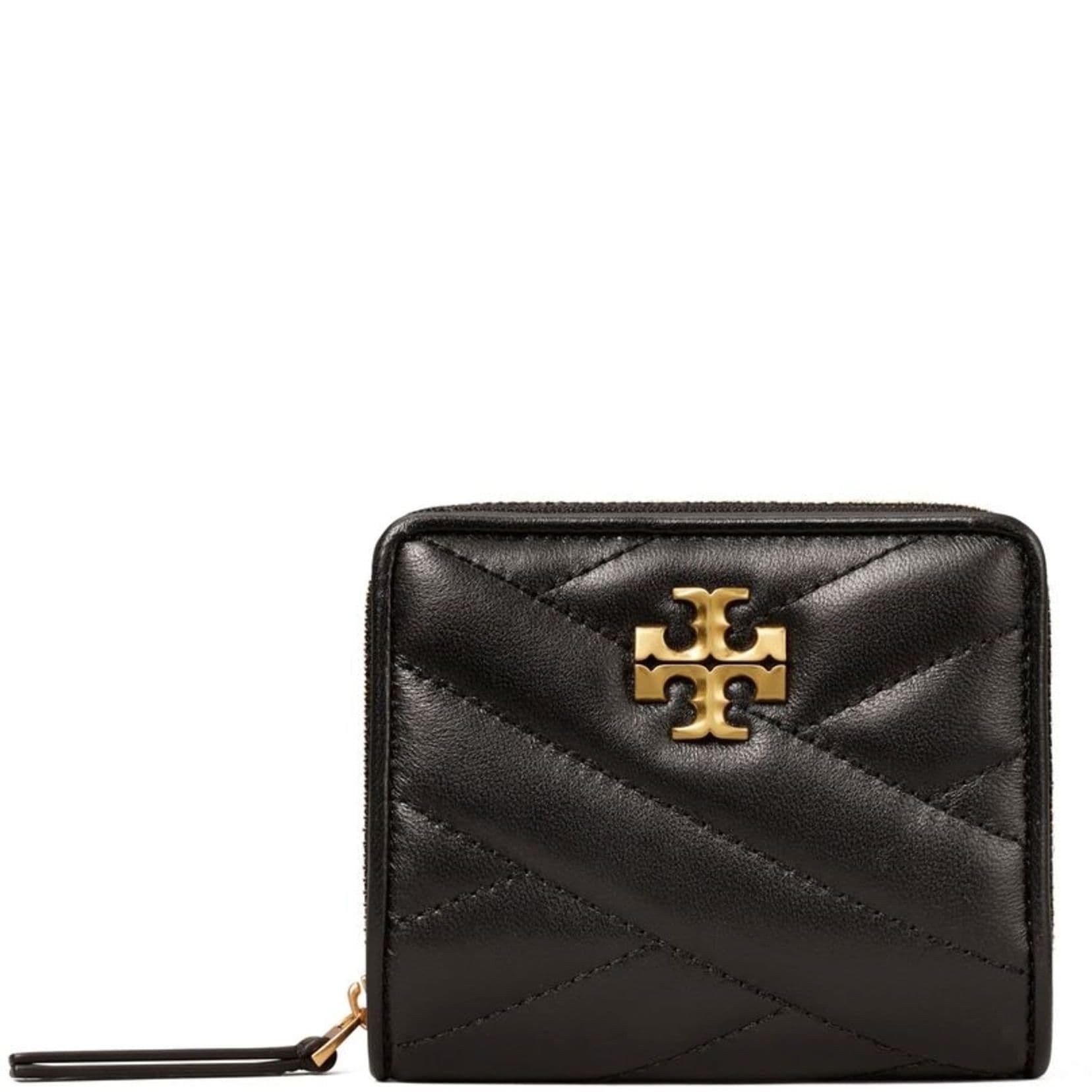 TORY BURCH Piniginė moterims, Juoda, Kira chevron bi-fold wallet 1