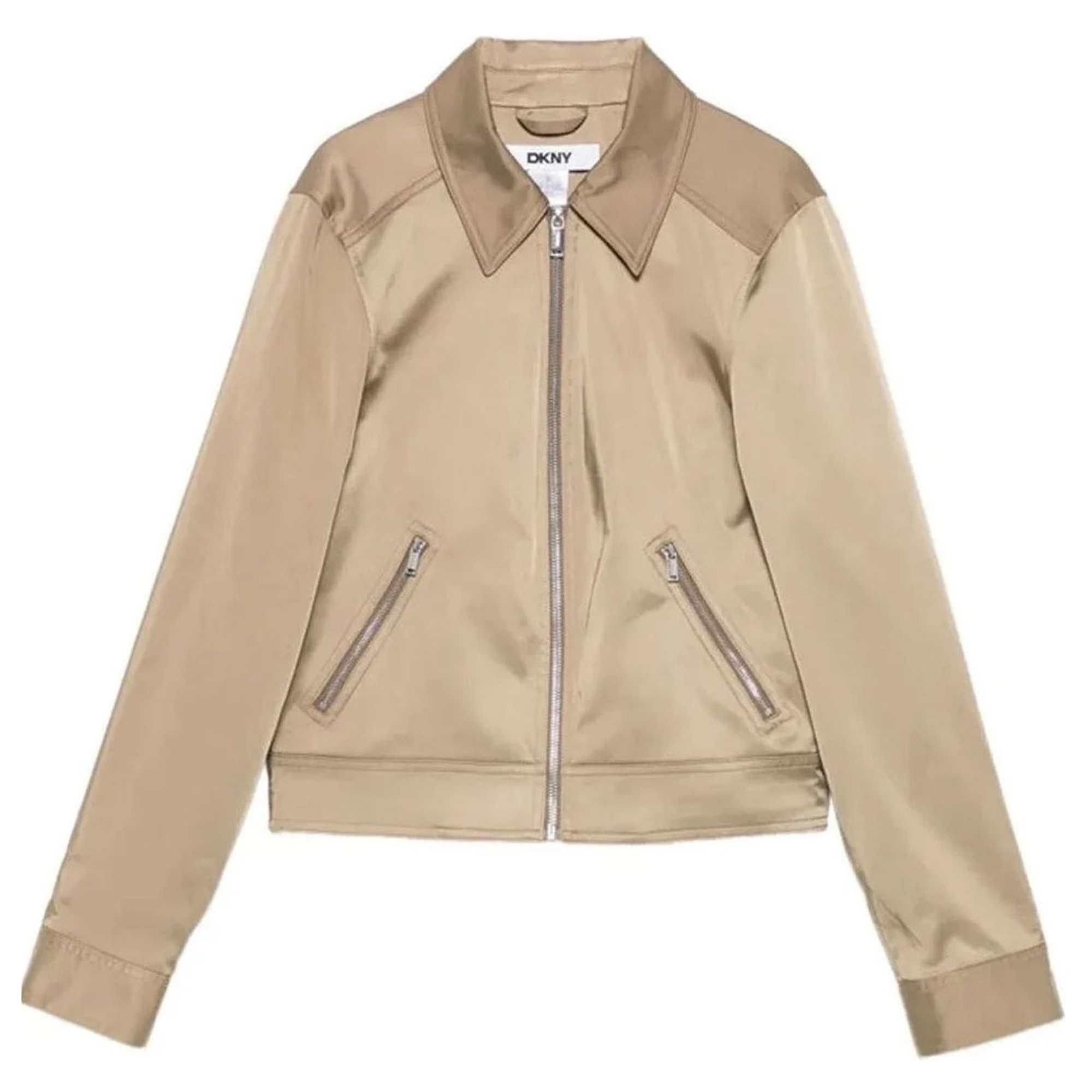 DKNY Striukė moterims, Smėlio, L/s sateen trucker jacket 1