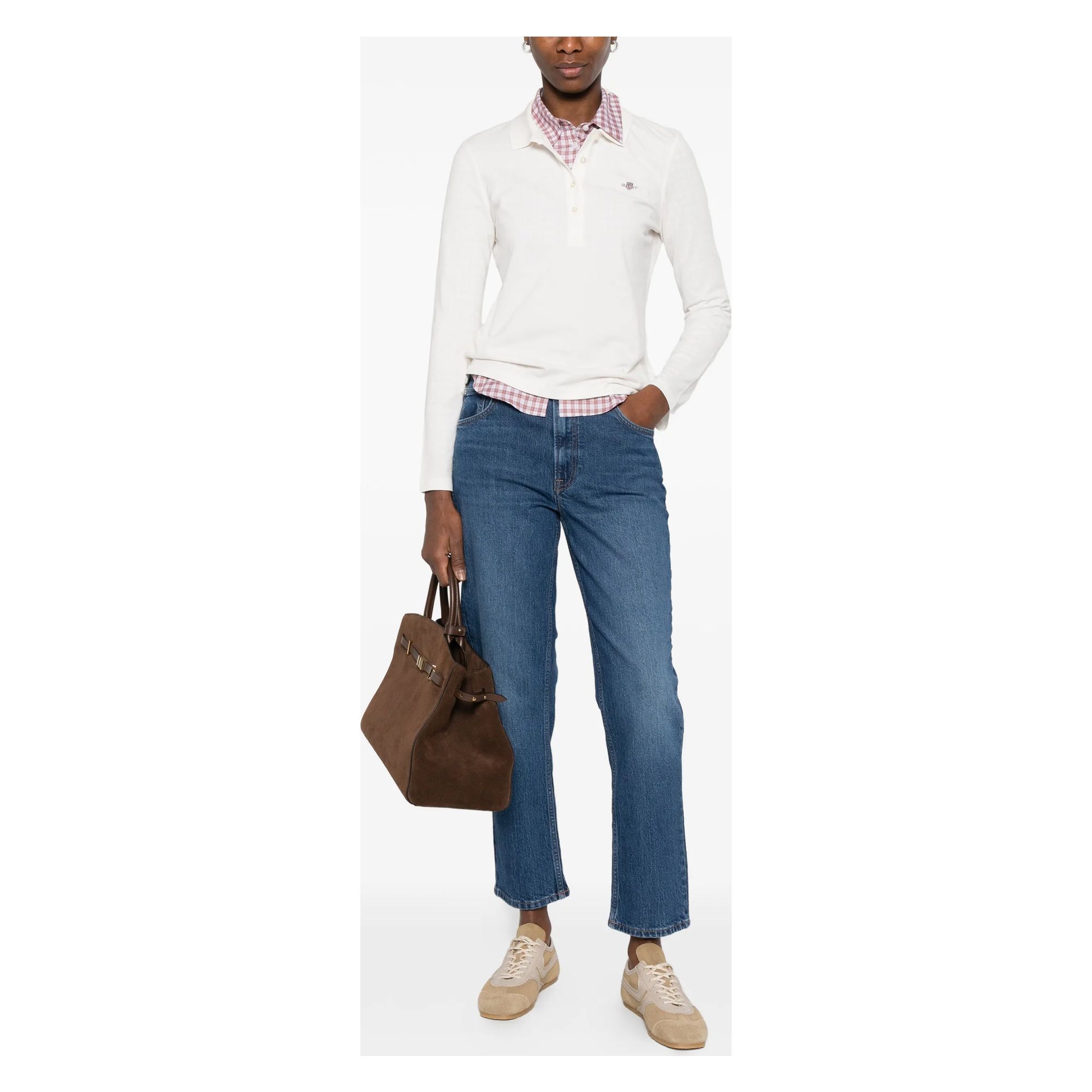GANT Tiesūs džinsai moterims, Mėlyna, Straight cropped jeans 2