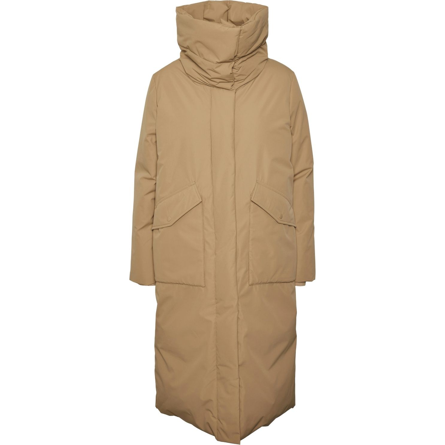 VERO MODA Pūkinis paltas moterims, Ruda, Rikke long down coat 1