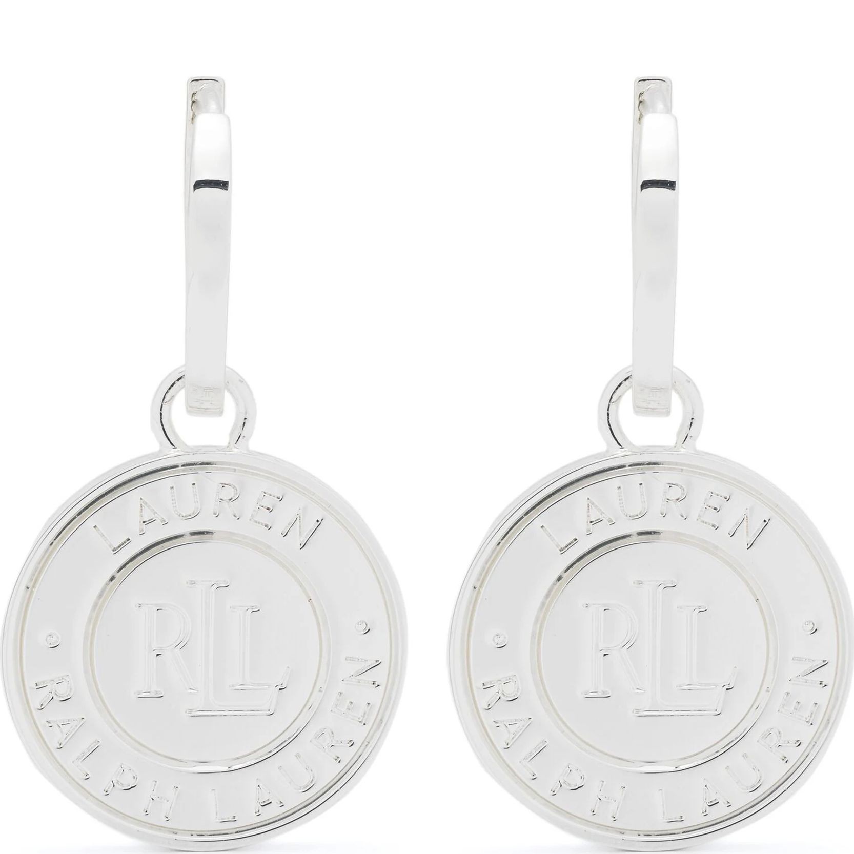 RALPH LAUREN Auskarai moterims, Sidabrinė, Pe logo drop 1