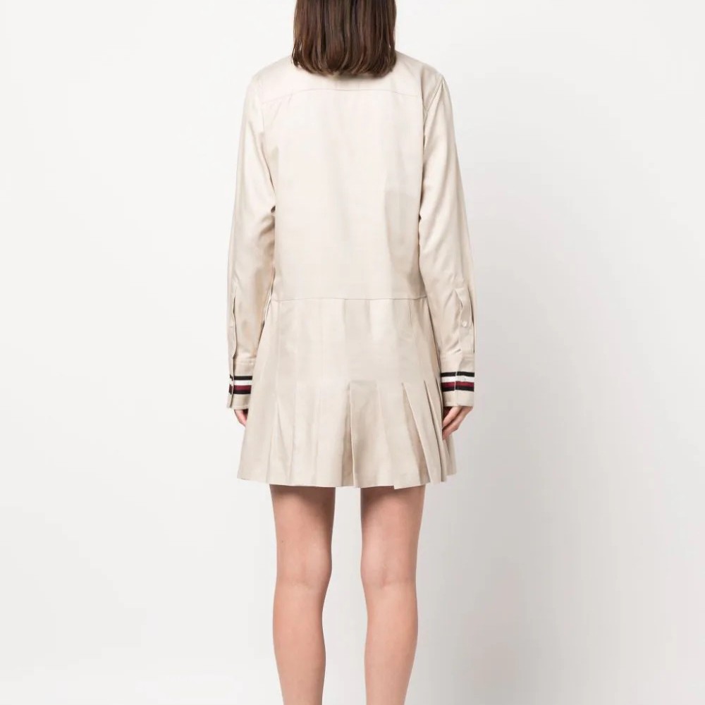 TOMMY HILFIGER Mini suknelė moterims, Smėlio, Global stp short dress ls 3