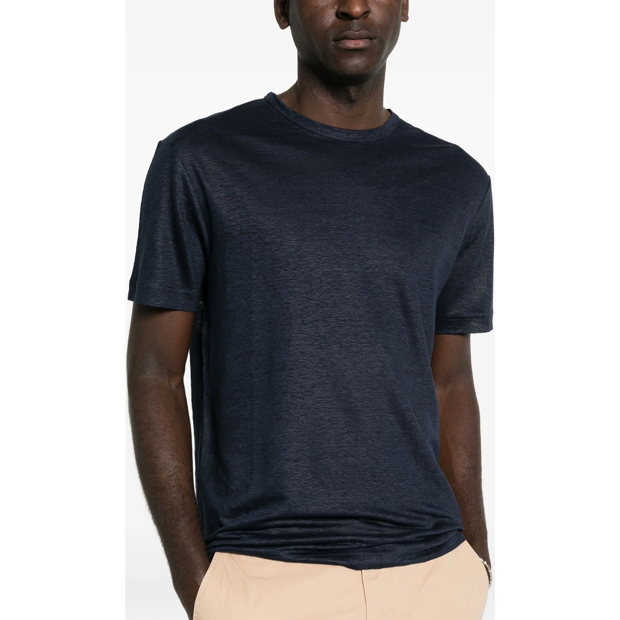 GANT Marškinėliai vyrams, Mėlyna, LINEN SS T-SHIRT 5